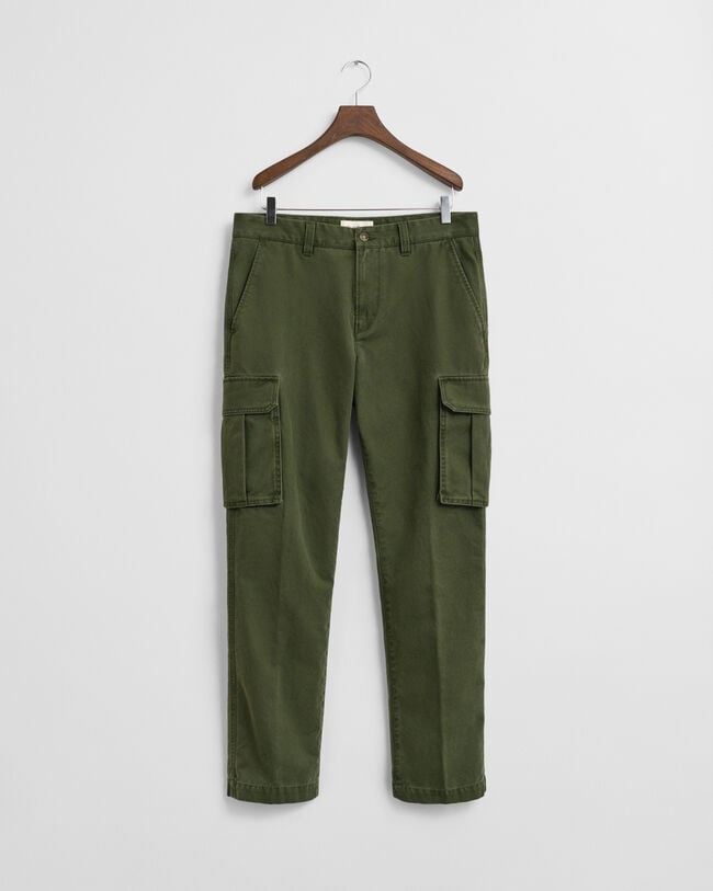 Regular Fit Cotton Twill Cargo Pants