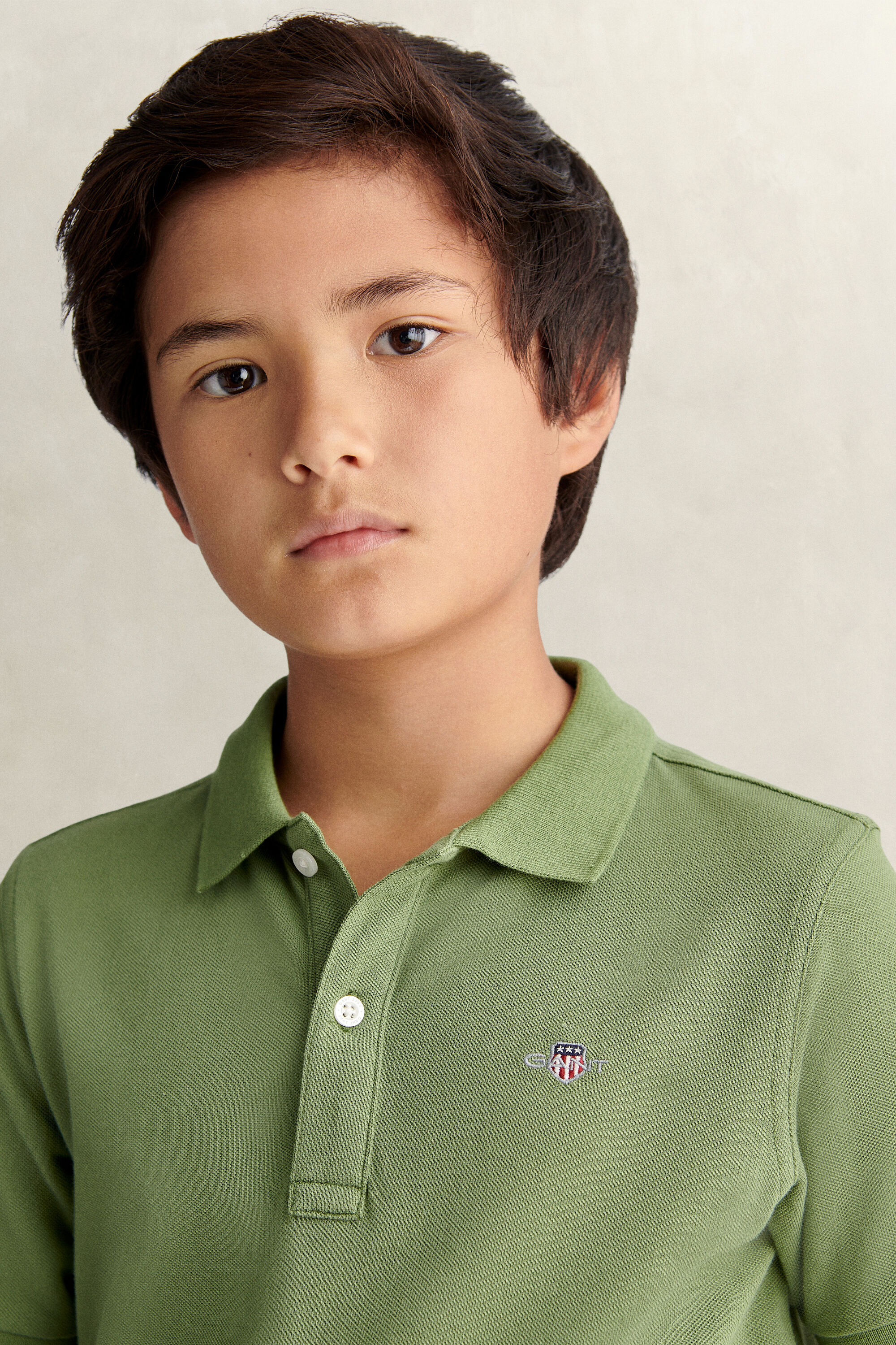 Teens Shield Polo Shirt — HERB GREEN