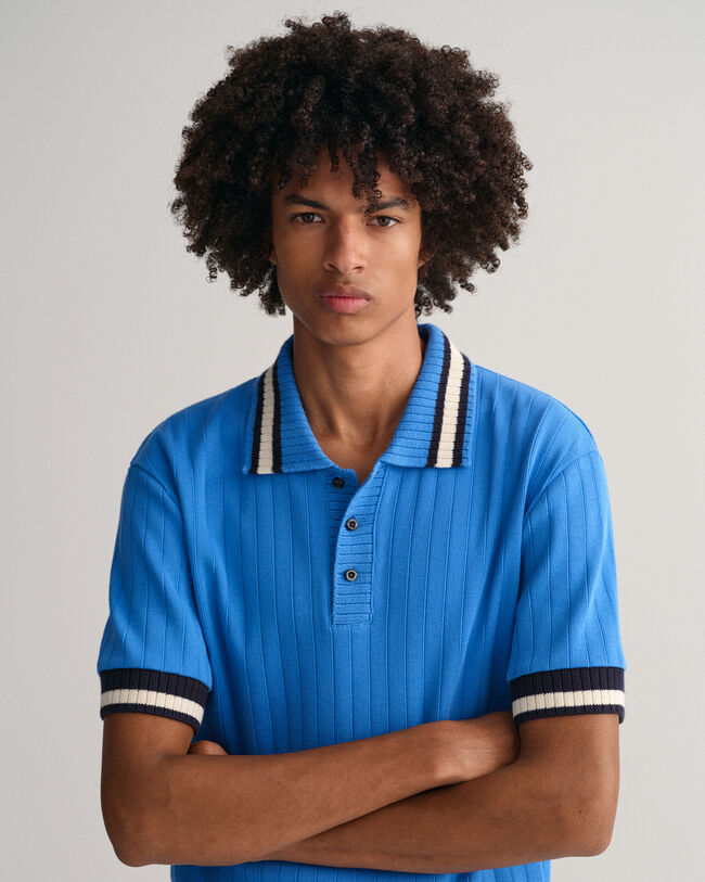 Drop-Needle Piqué Polo Shirt