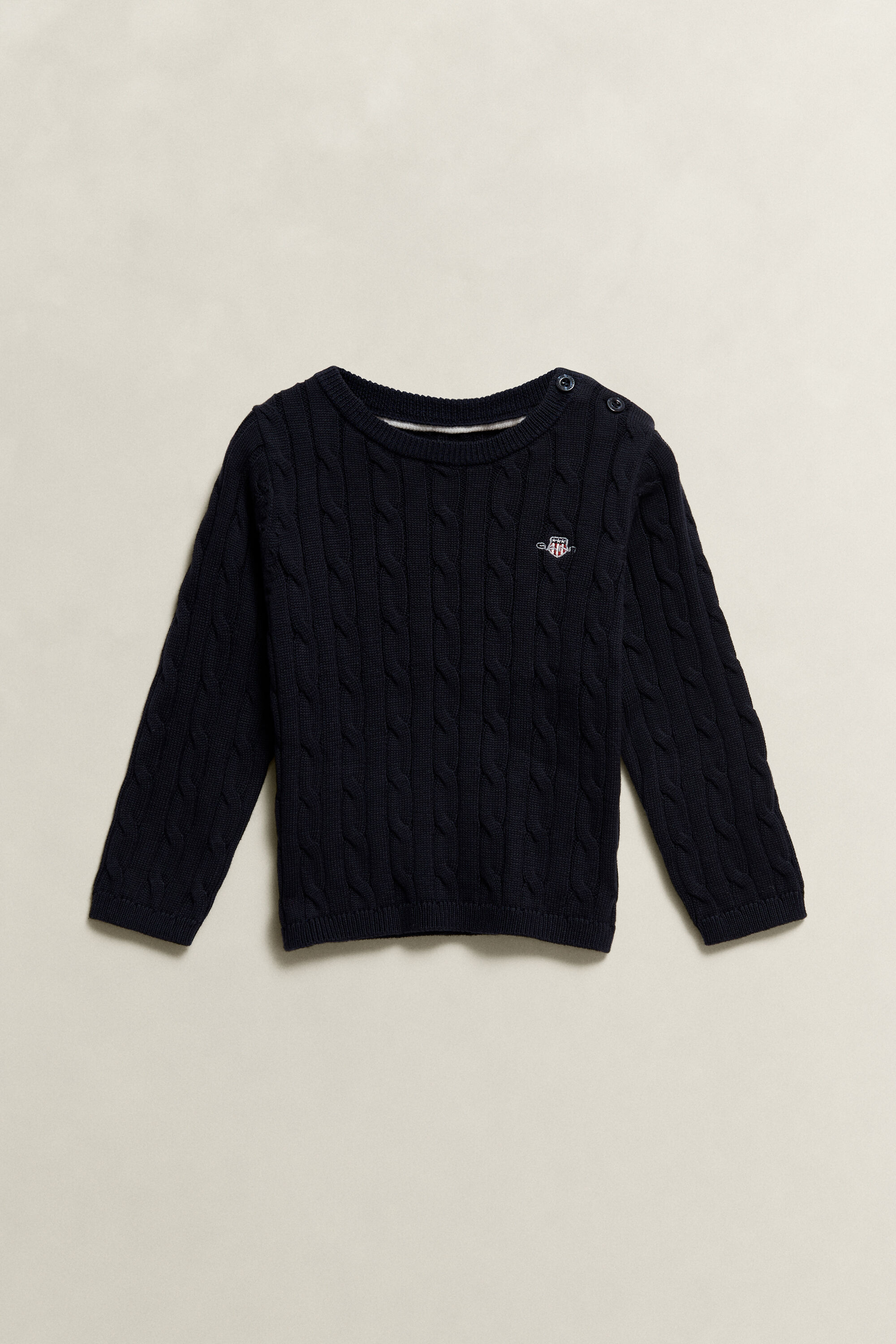 Girls Shield Cable Knit Sweater