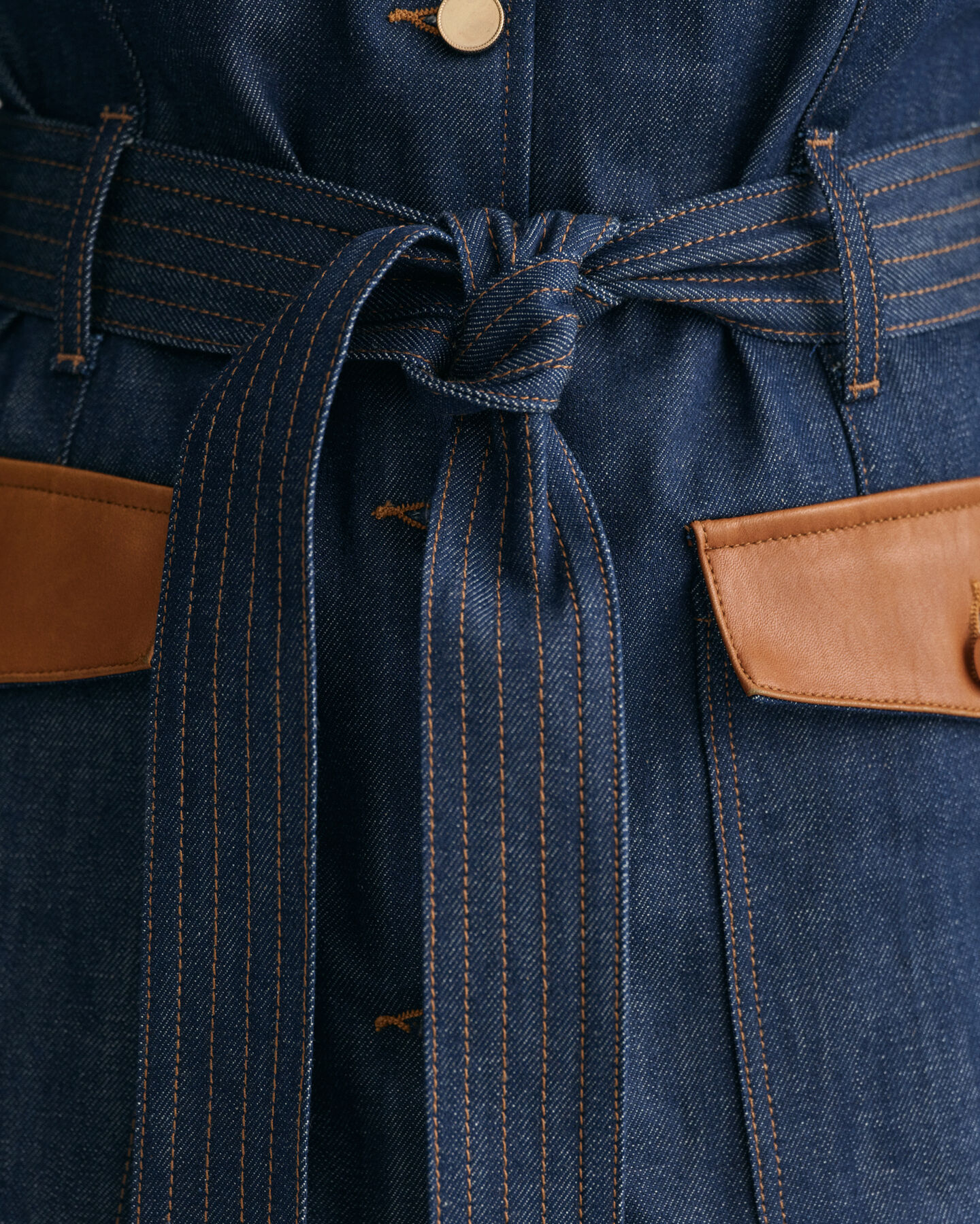Denim Leather Detail Jacket