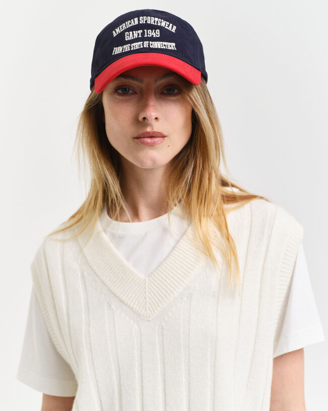 Wide Ribbed Wool V-Neck Sweater Vest