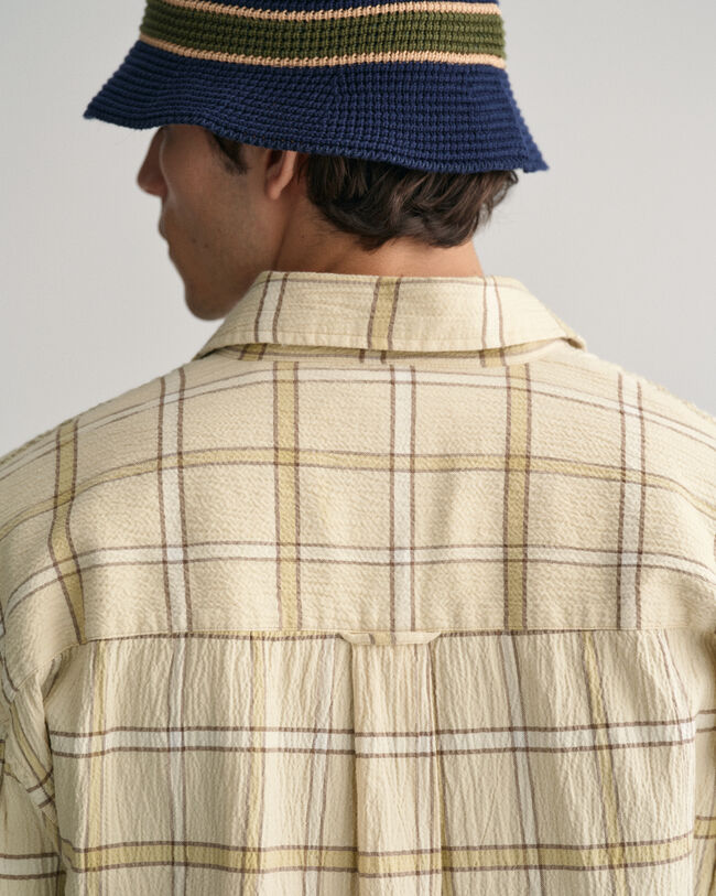 Oversized Textured Checked Shirt