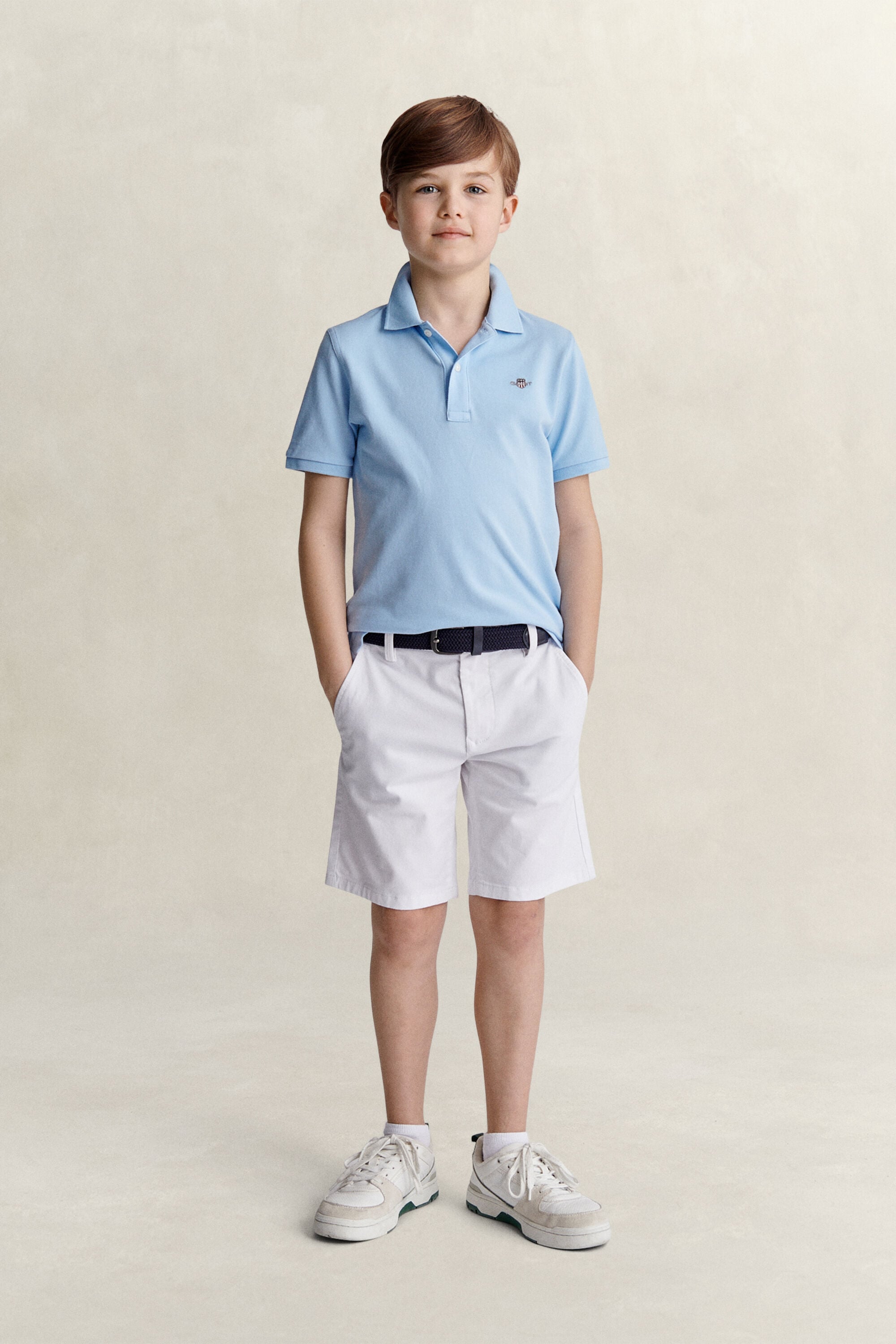 Teen Boys Shield Polo Sweater — SKY BLUE