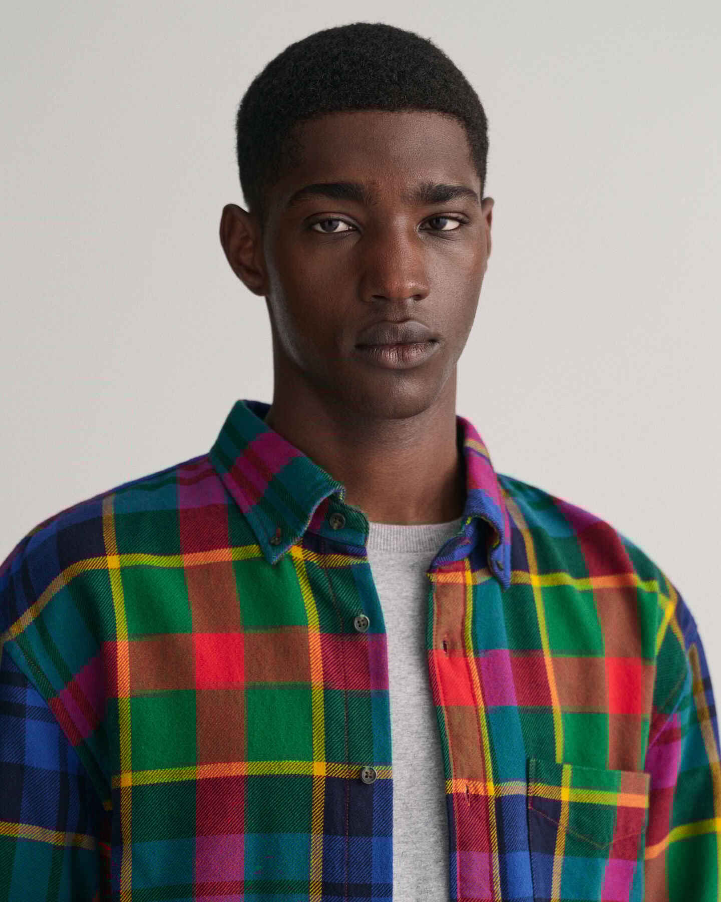 Relaxed Fit Checked Twill Shirt
