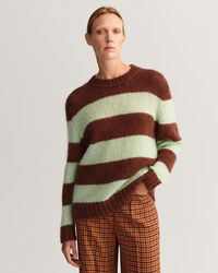 Mohair Striped Crew Neck Sweater