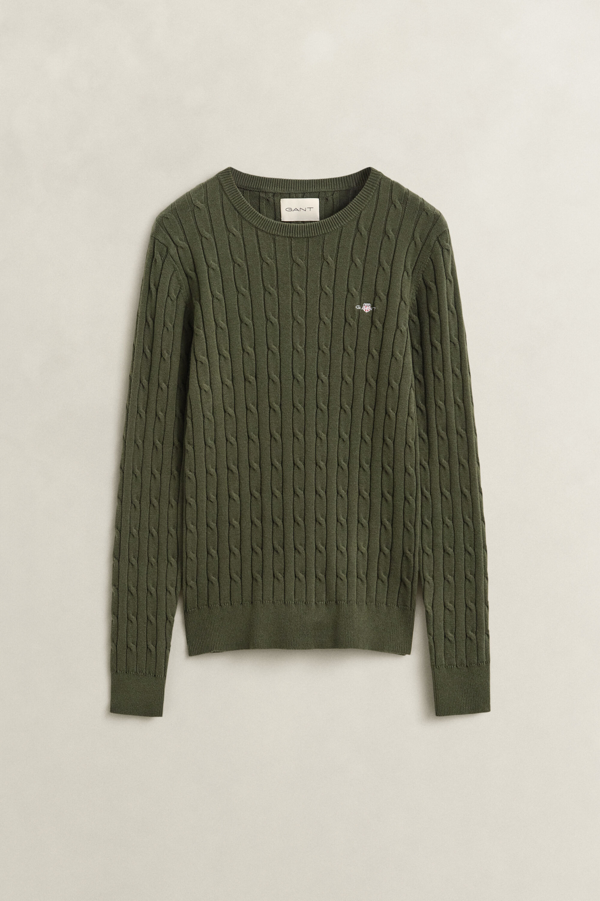 Classic Cable Knit Sweater — MOSSY GREEN