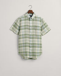 Regular Fit Linen Madras Short Sleeve Shirt