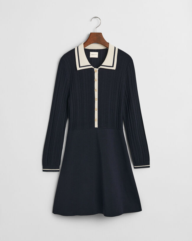 Contrast Ribbed Knitted Dress