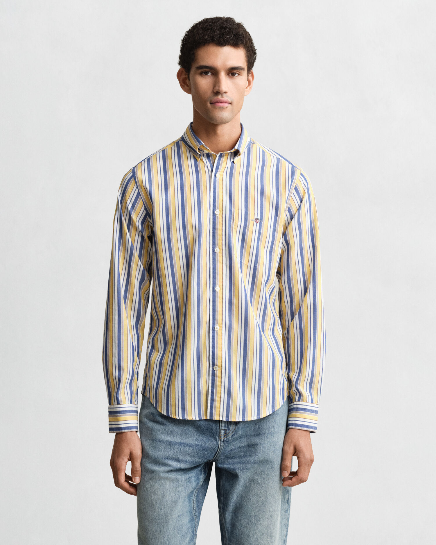 Regular Fit Striped Poplin Shirt — FADED SUNSET