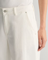 Low-Waisted Wide Leg White Jeans