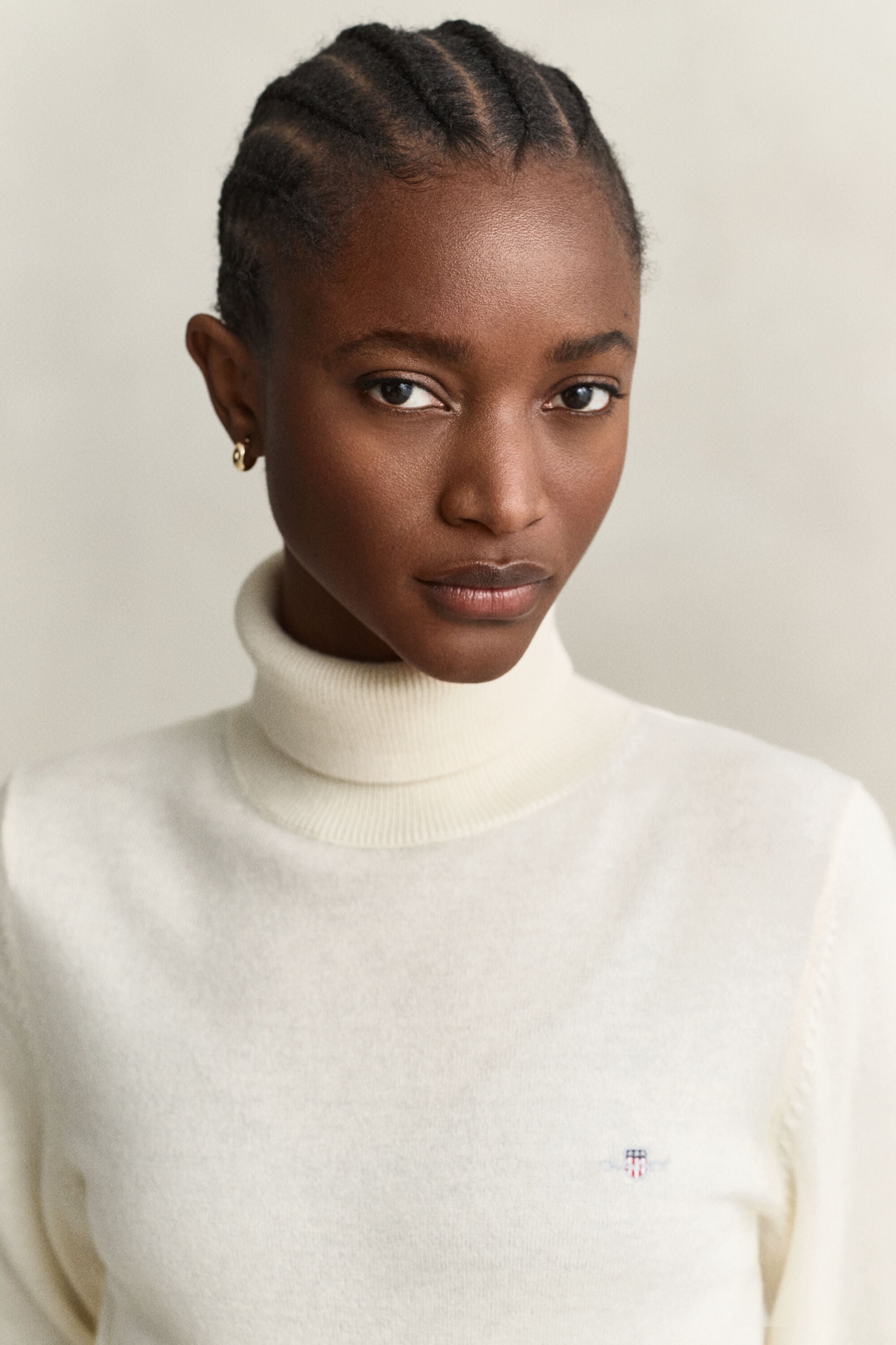Wool Cotton Turtleneck Sweater — CREAM