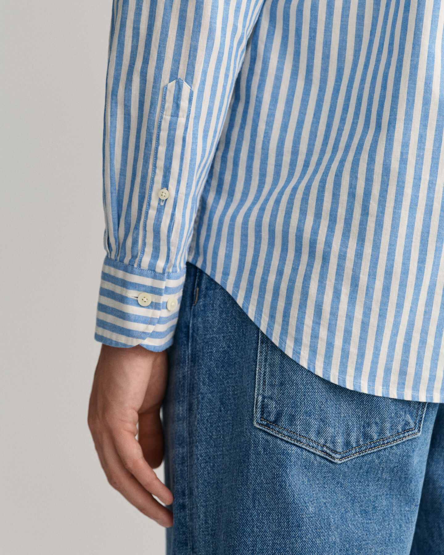 Regular Fit Striped Cotton Linen Shirt