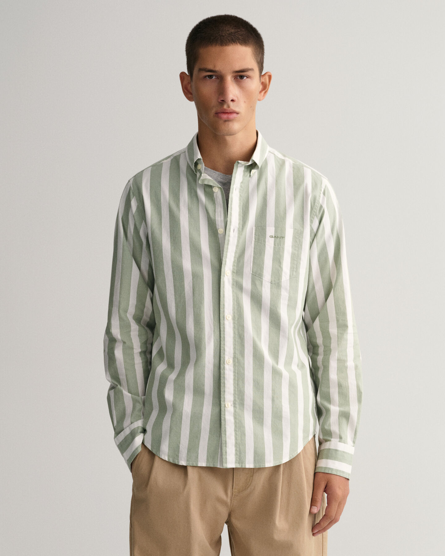 Regular Fit Wide Striped Broadcloth Shirt