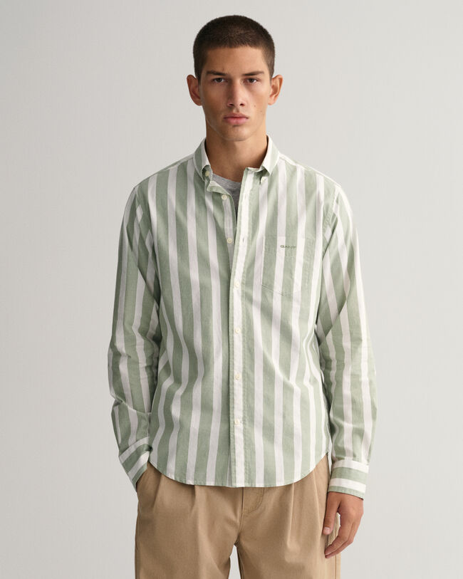 Regular Fit Wide Striped Broadcloth Shirt