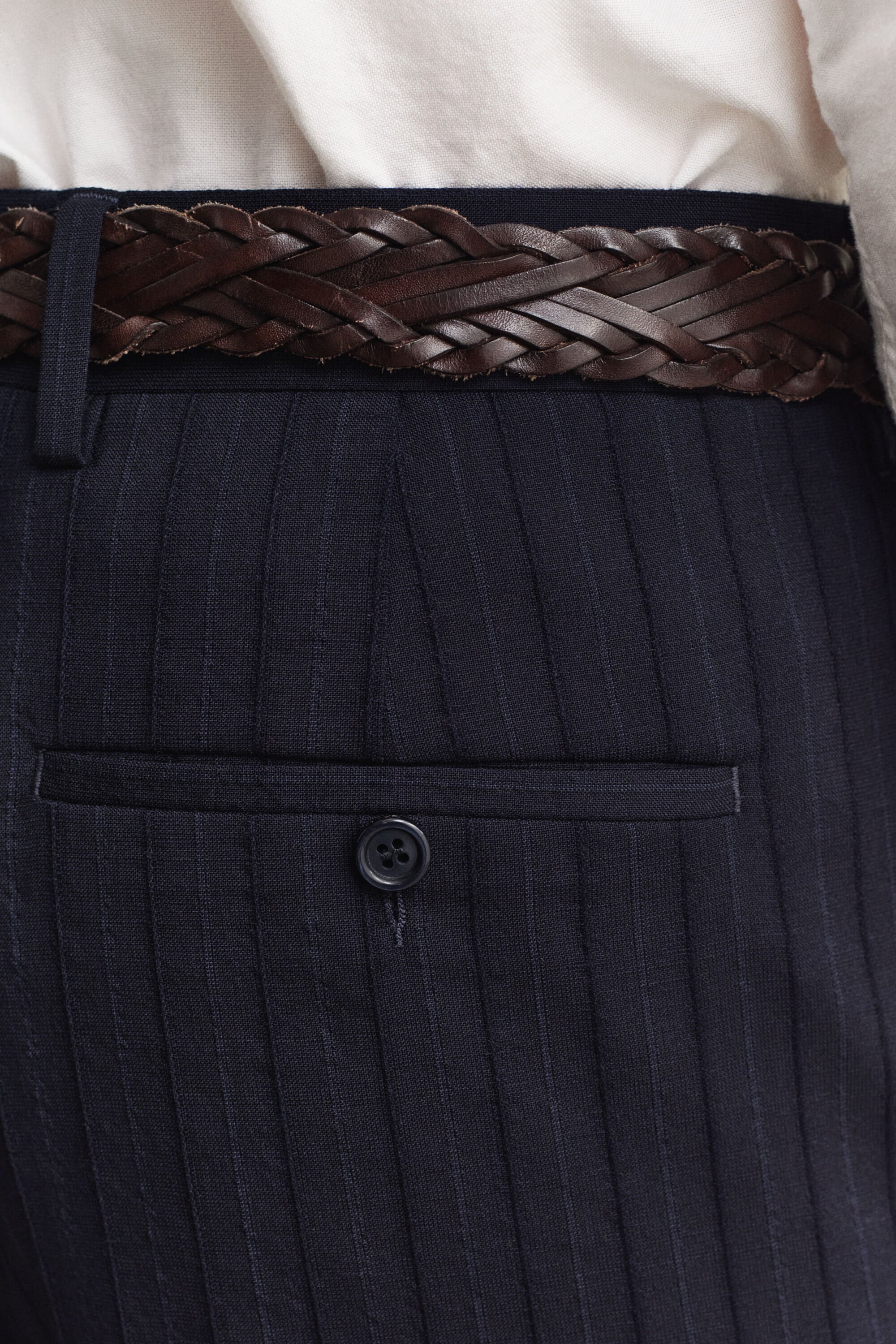Tonal Pinstriped Suit Pants