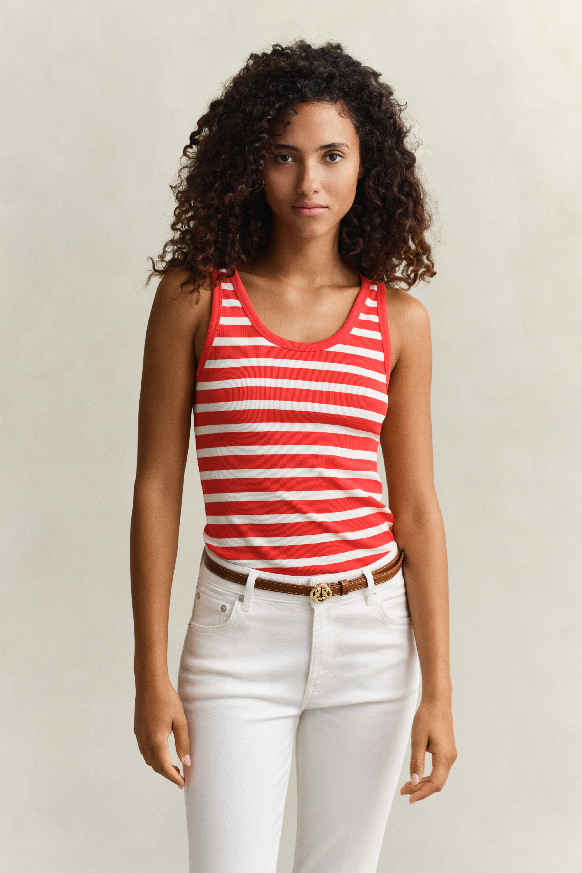 Gant Women's Perfect Red Striped Tank Top (M)