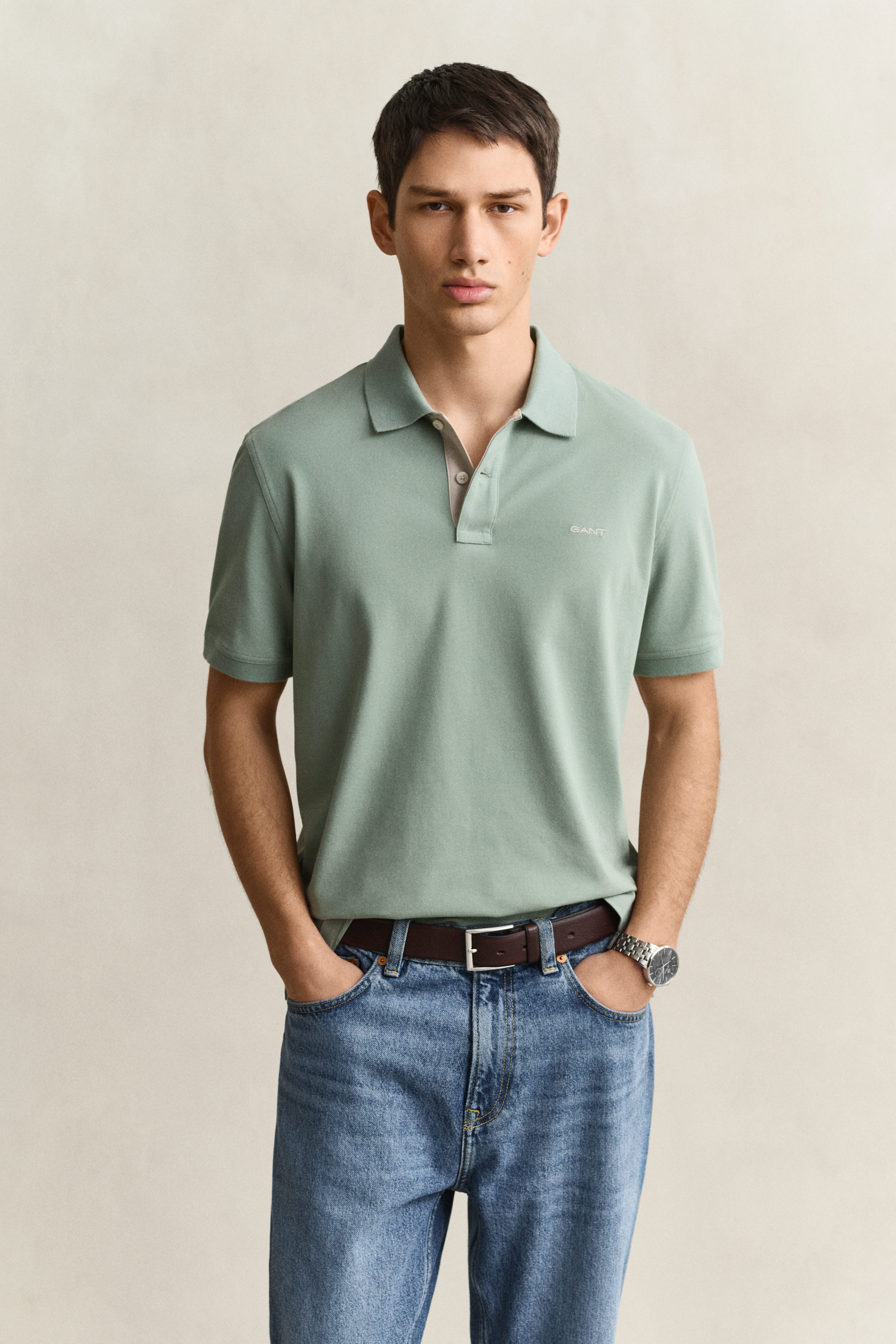 Gant Men's Surplus Mint Contrast Piqué Polo Shirt (Xl)