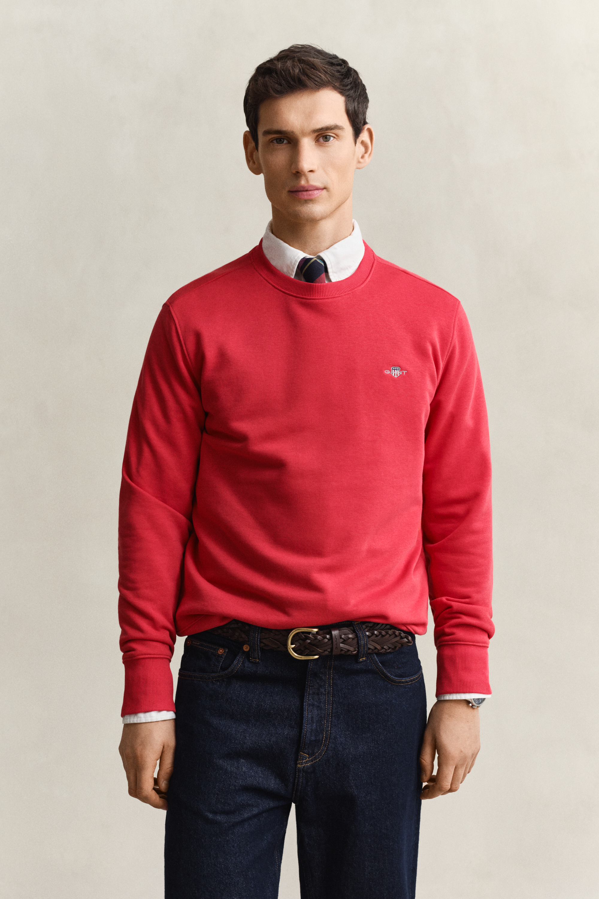 Gant Men's Rose Red Shield Crew Neck Sweatshirt (Xxxl)