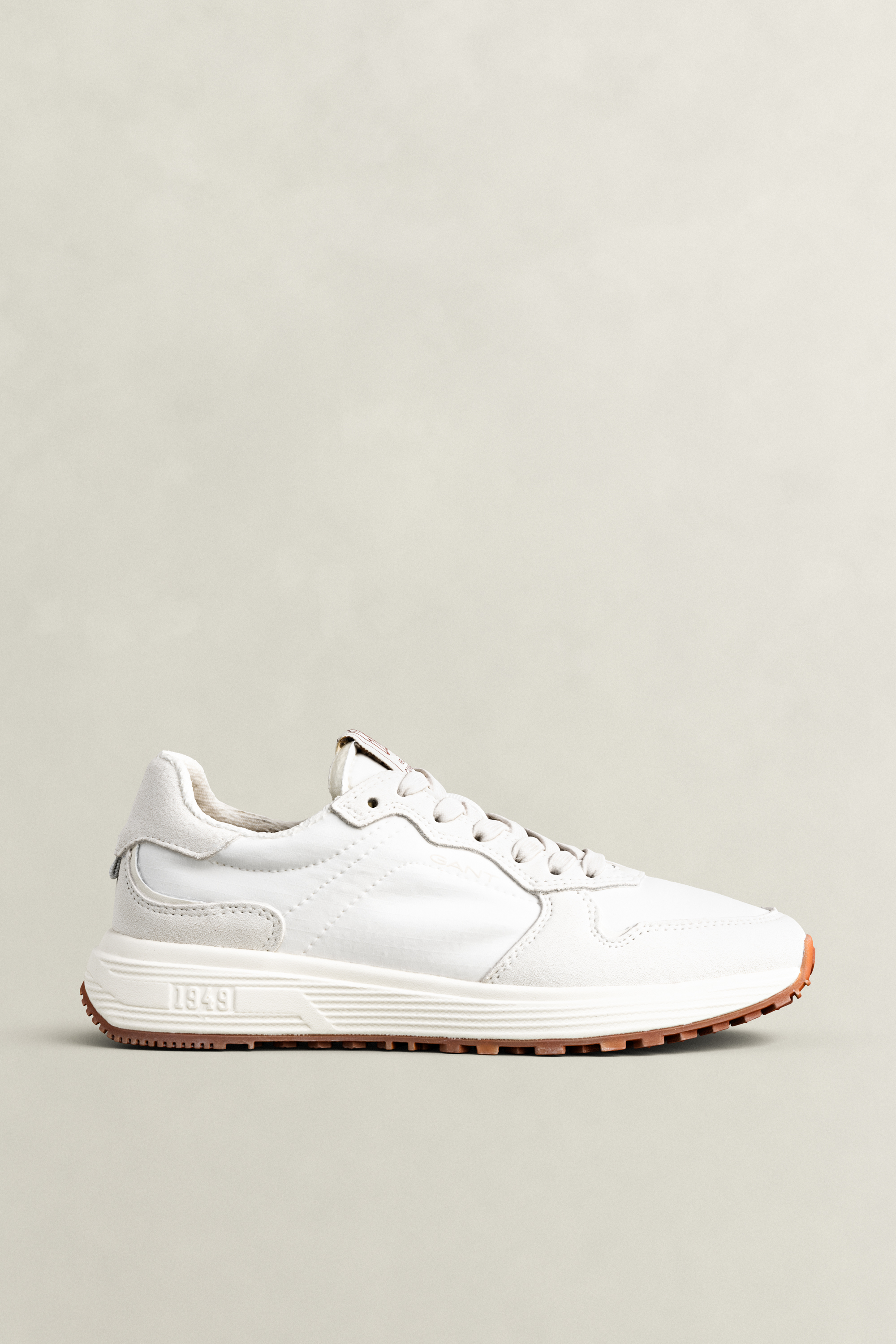 Gant Women's White Beywin Suede Nylon Sneakers (37)
