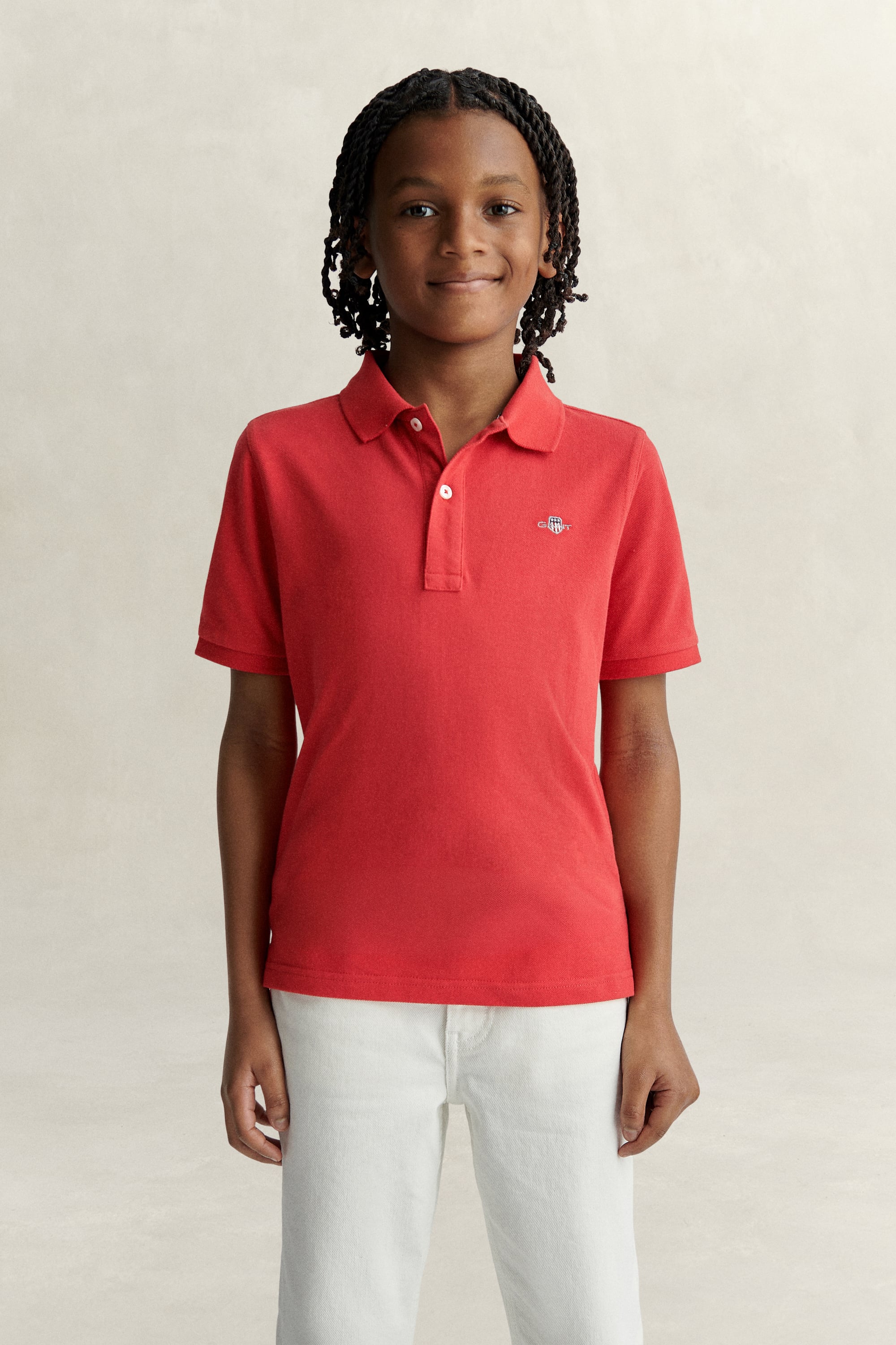Gant Unisex Rose Red Teens Shield Piqué Polo Shirt (146)