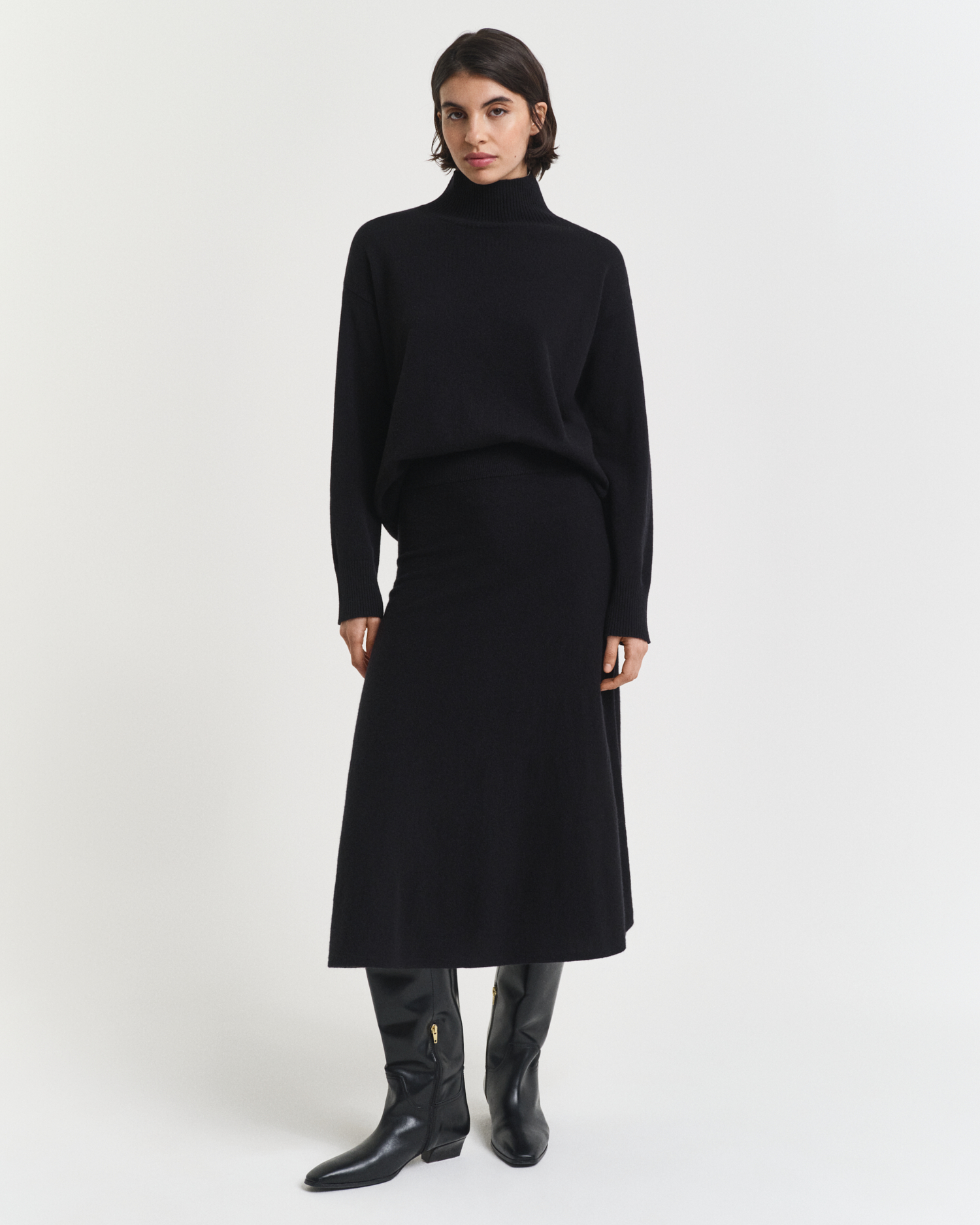 Gant Women's Black Superfine Lambswool Skirt (Xl)