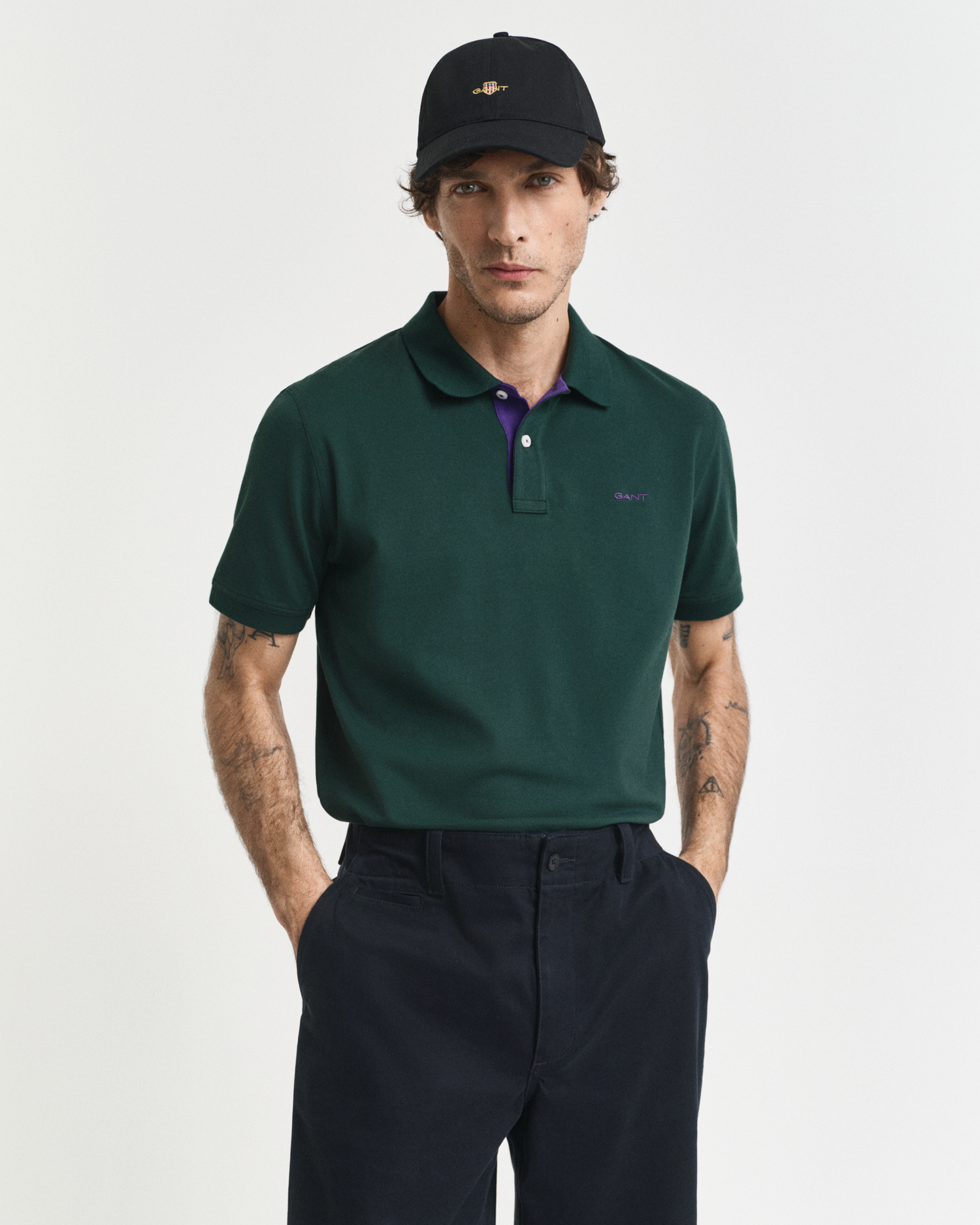 Gant Men's Green Contrast Piqué Polo Shirt ) Xxxl