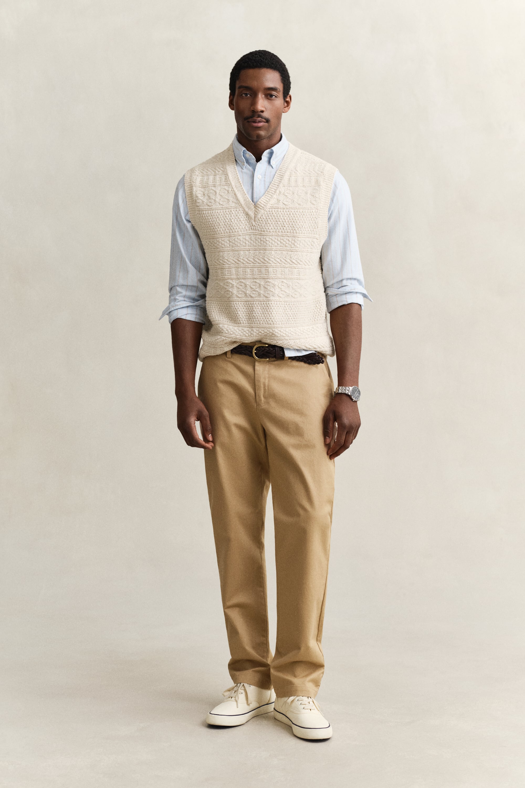 Gant Men's Khaki Regular Fit Smart Chinos (44/34) Dark