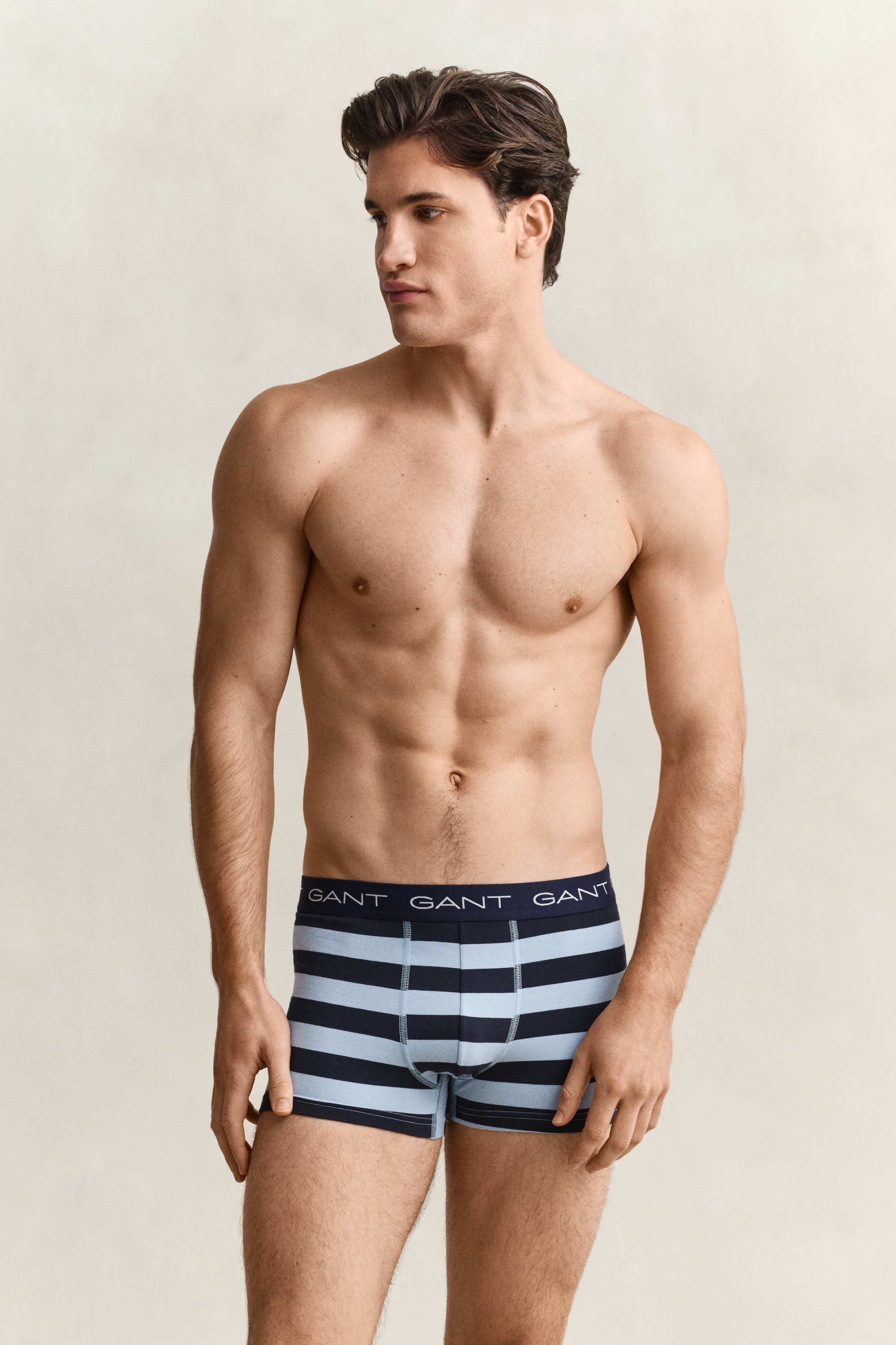 Gant Men's Sky Blue 3-Pack Striped Trunks (Xxxl)