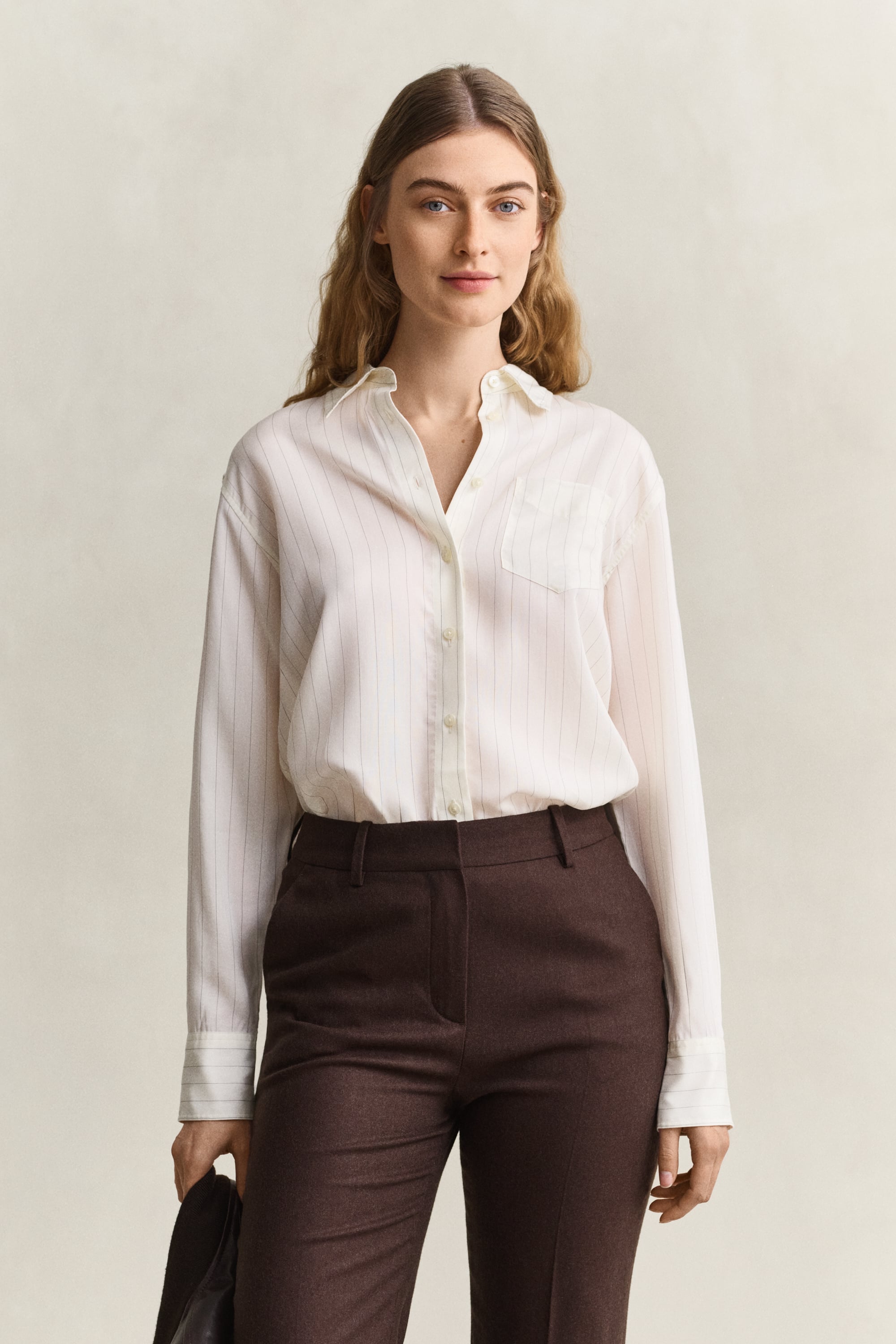 Gant Back Fold Detail Shirt In White
