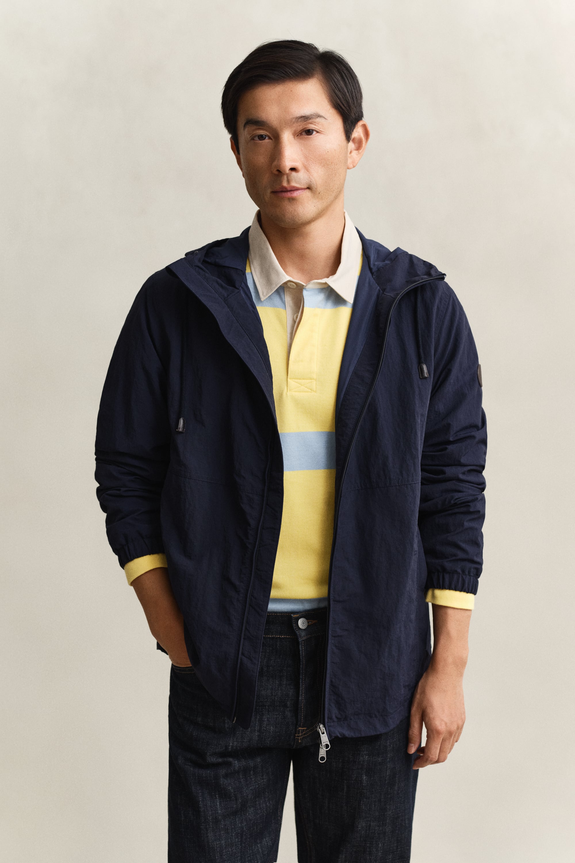 Gant Men's Navy Windbreaker Jacket (Xl) Evening Blue