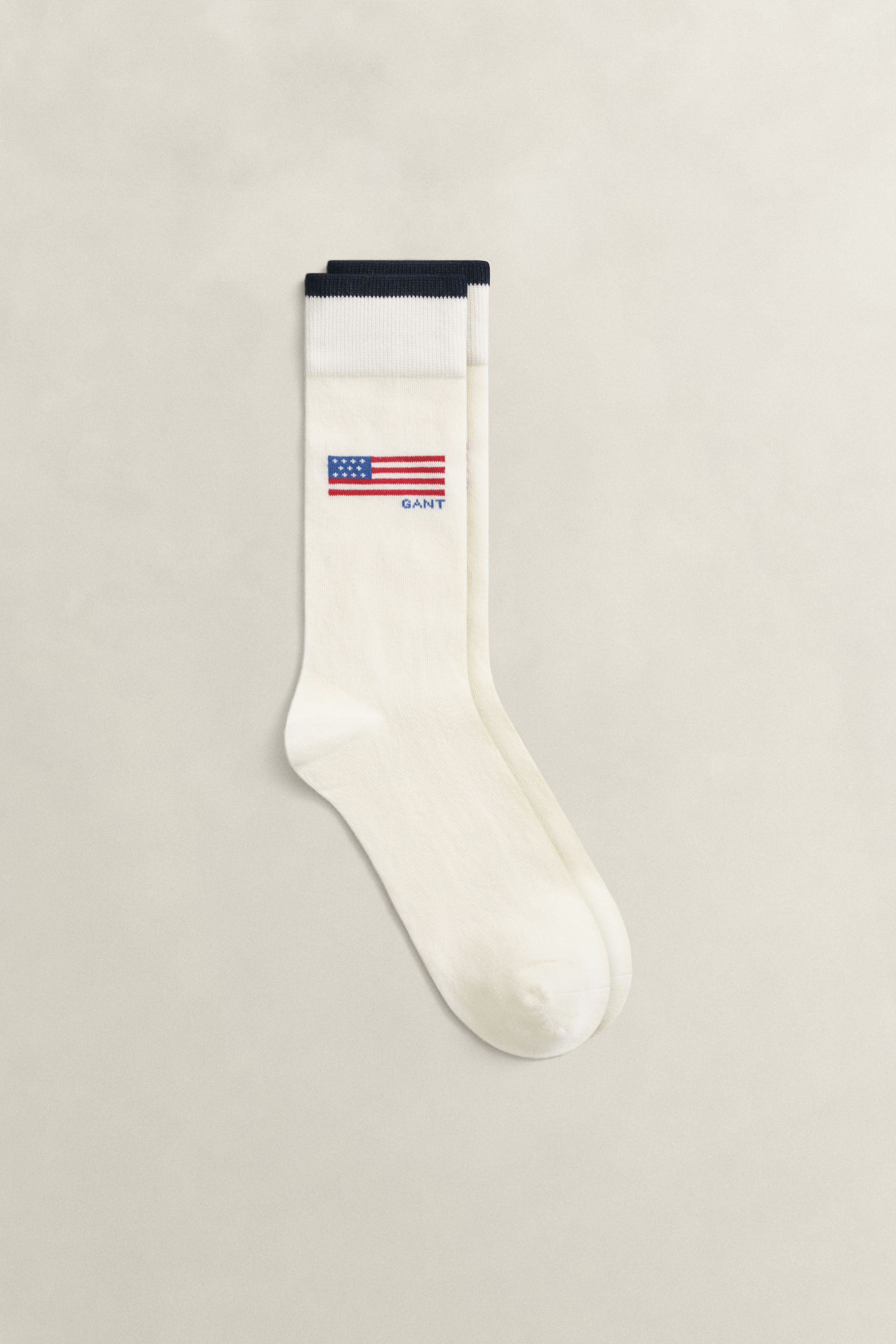 Gant Men's White Graphic Socks (40-42) Cream