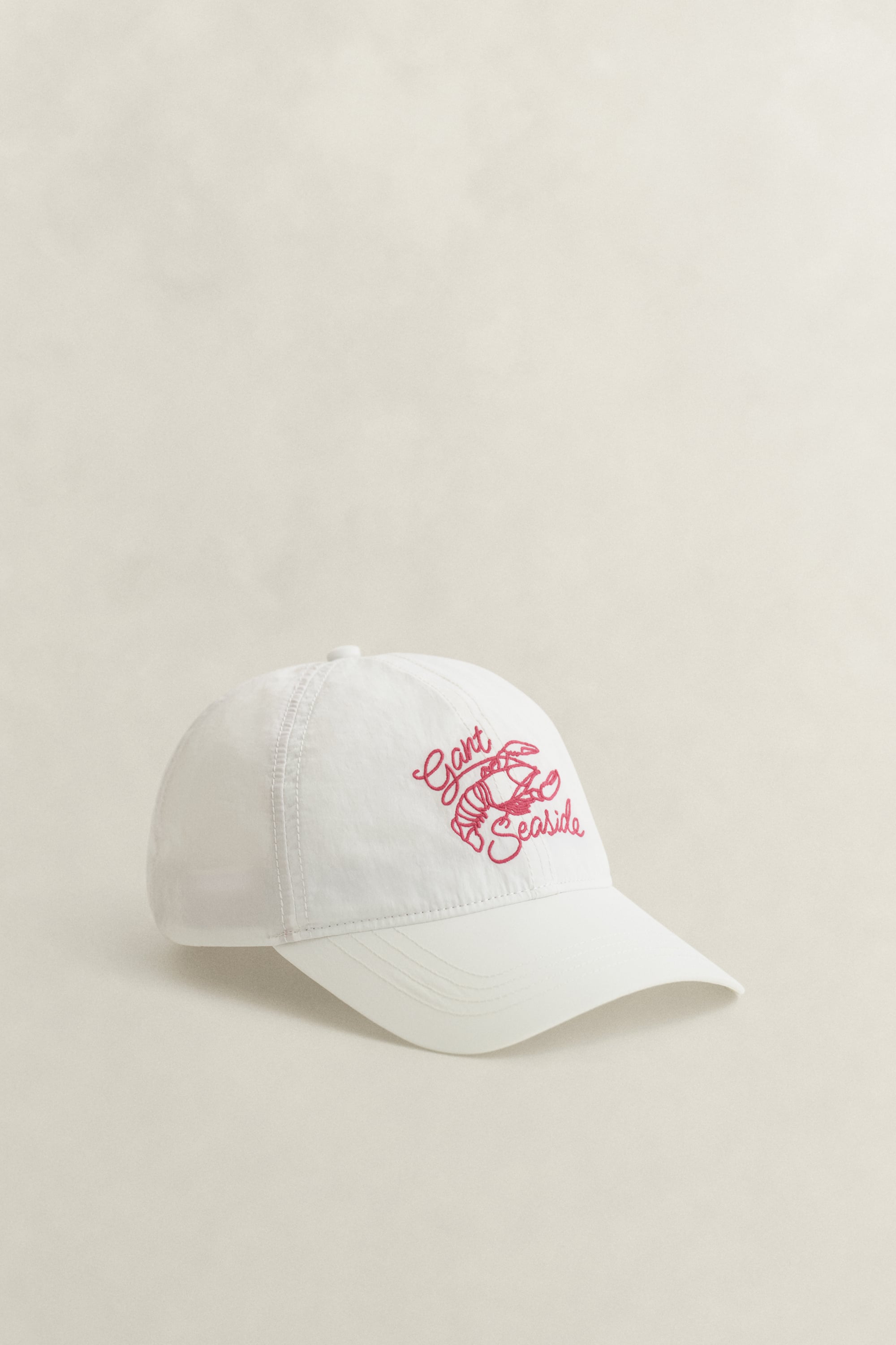 Gant Men's White Graphic Crinkled Cap (One Size) Cream