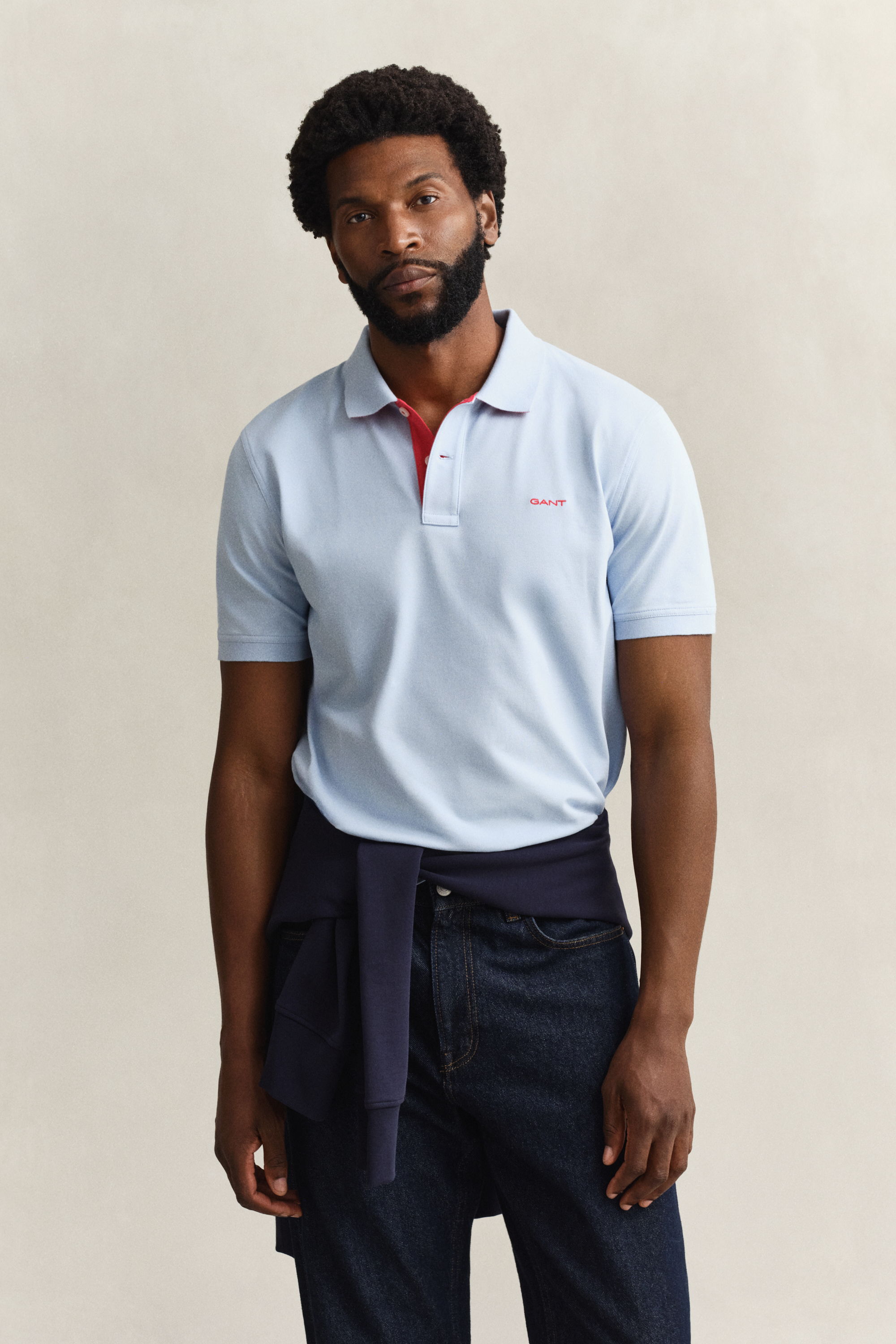 Gant Men's Fresh Blue Contrast Piqué Polo Shirt (Xxxl)