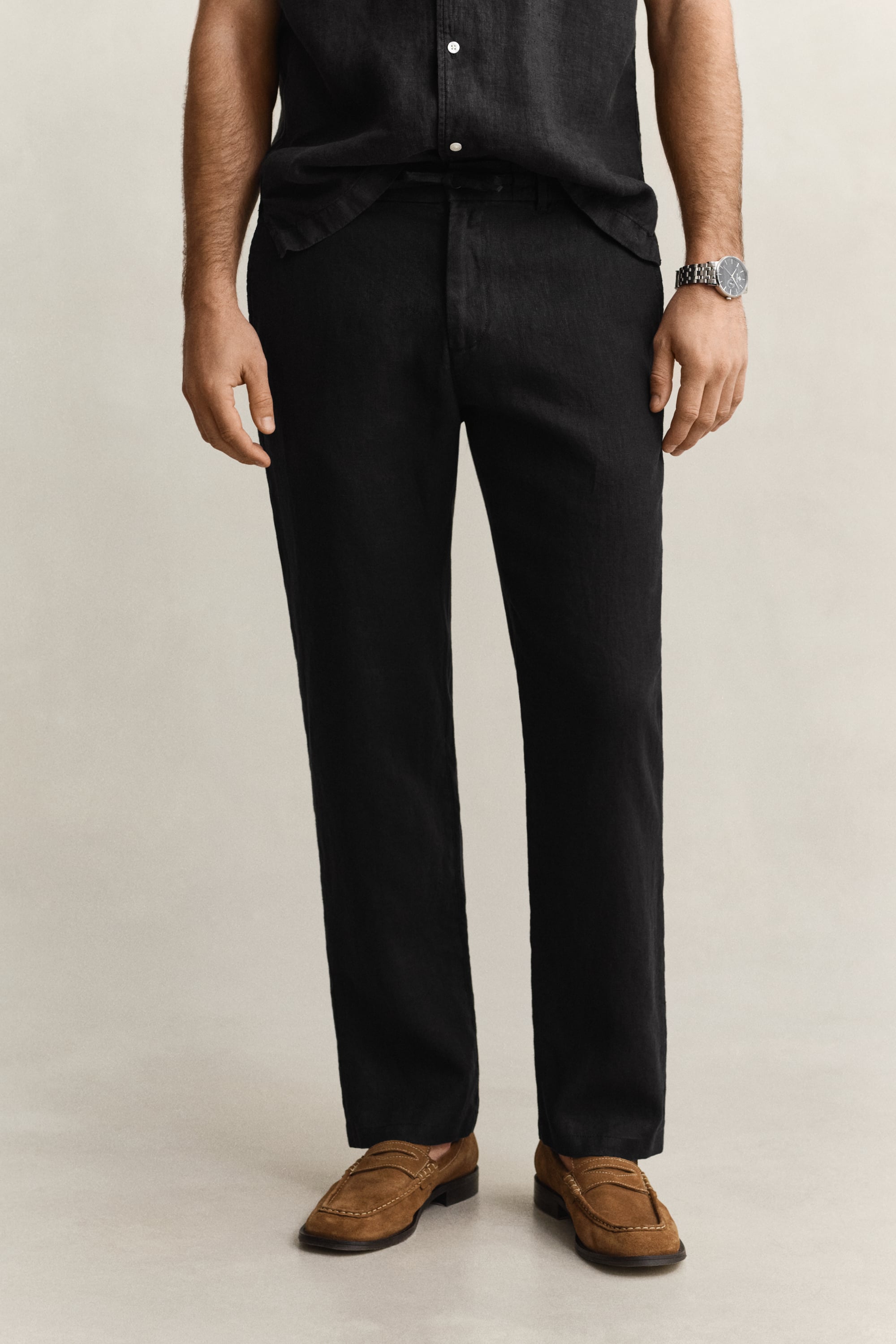Gant Men's Black Linen Pants (Xxxl)