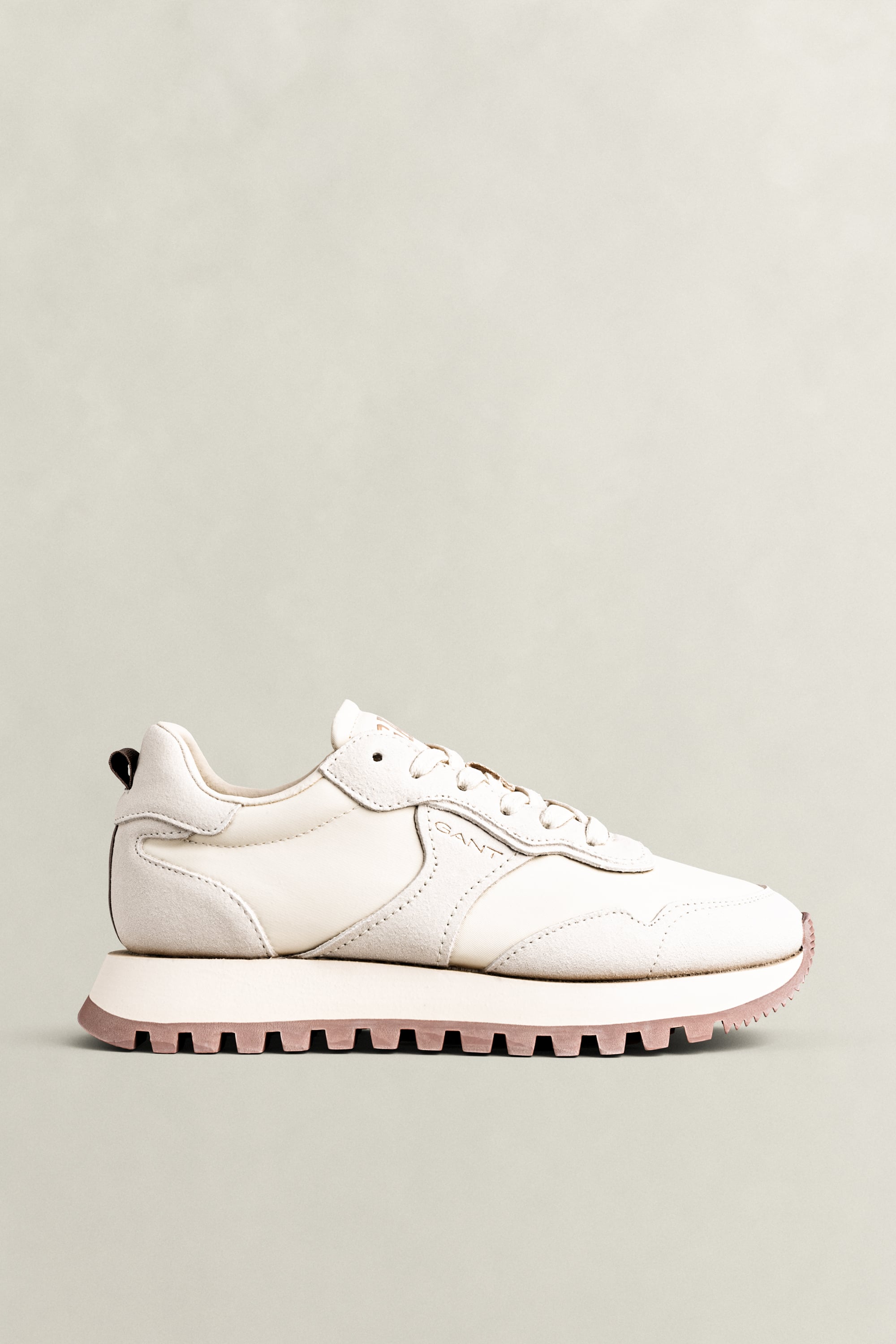 Gant Women's Beige Caffay Suede Nylon Sneakers (38) Soft Oat