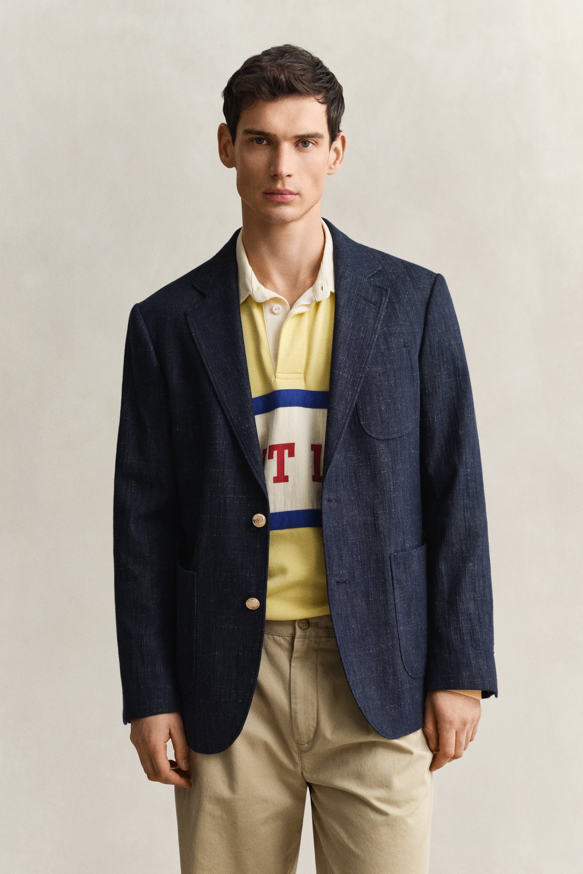 Gant Men's Blue Indigo Club Blazer (52) Dark Raw