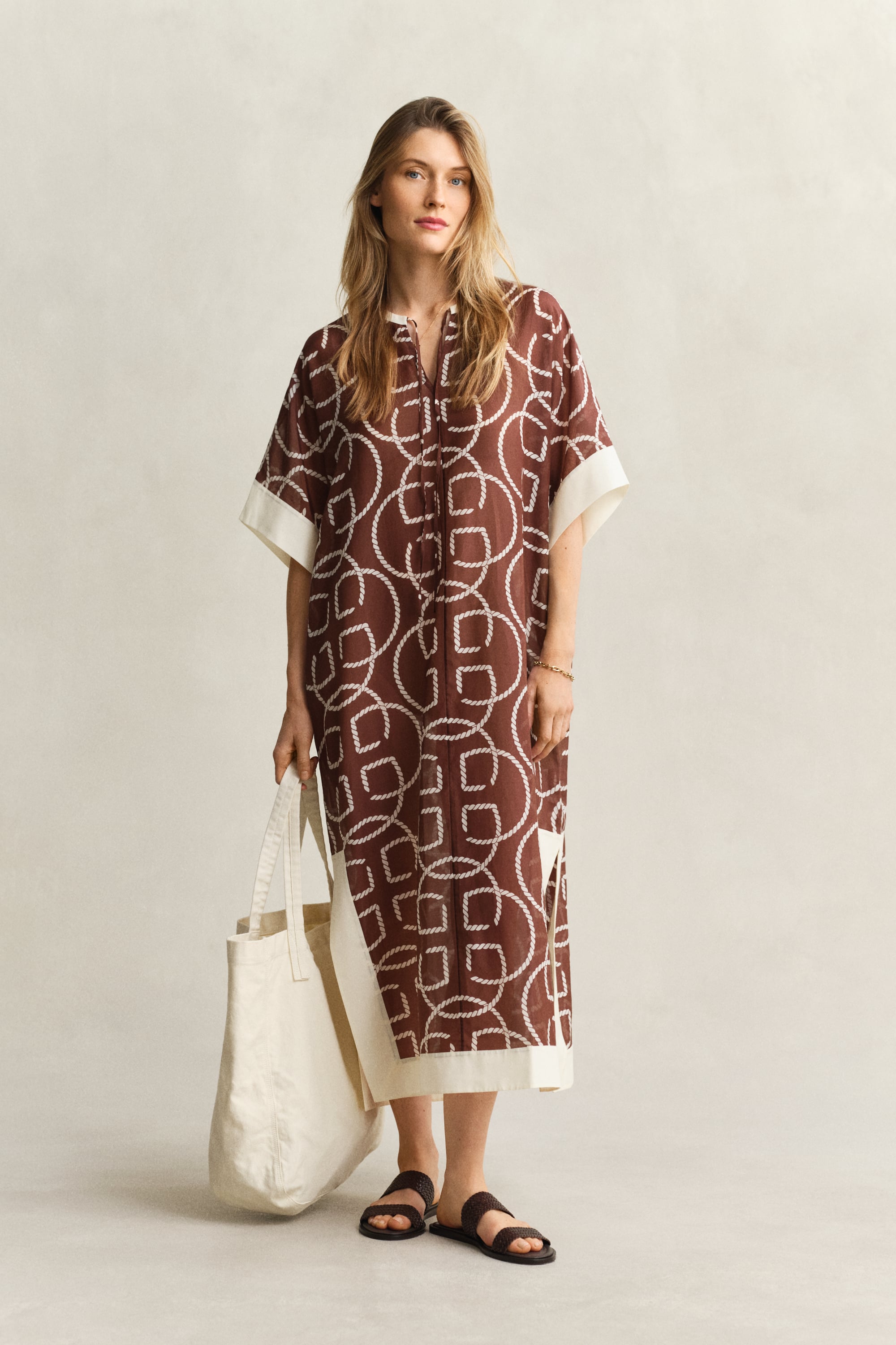 Gant Women's Fresh Soil Monogram Cotton Silk Caftan (42)