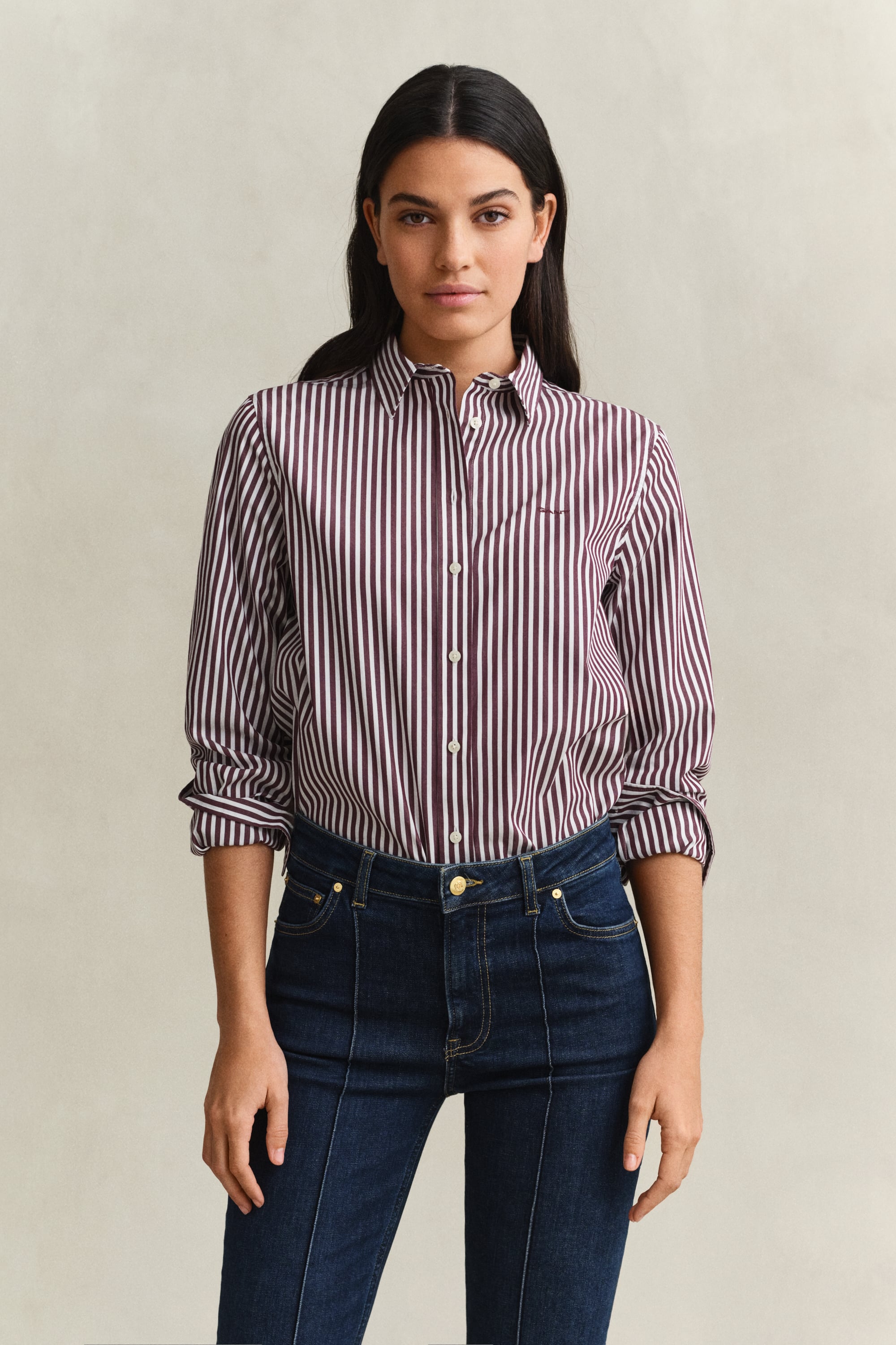Gant Regular Fit Striped Classic Poplin Shirt