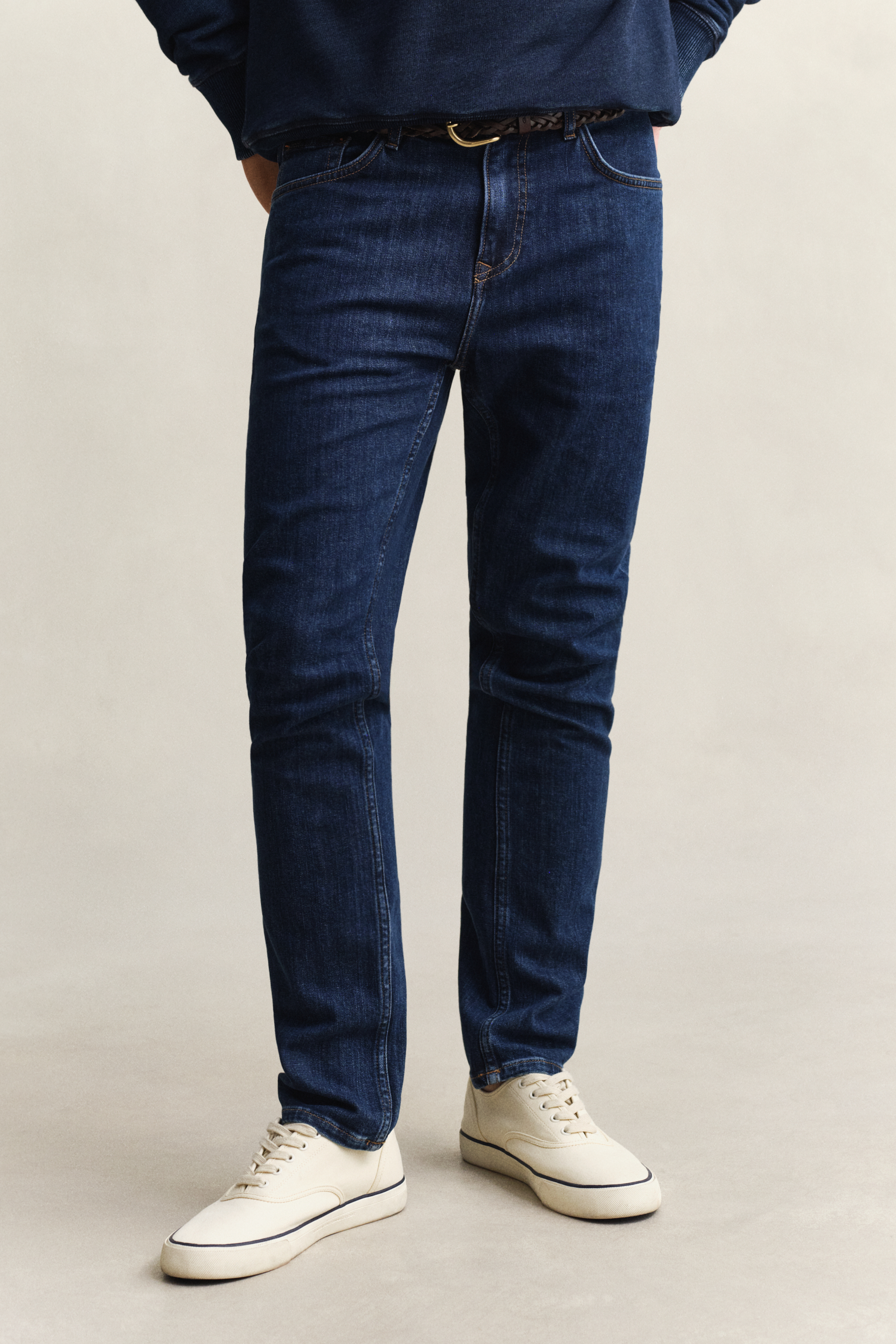 Gant Men's Blue Slim Fit Clean Wash Jeans (33/32) Mid