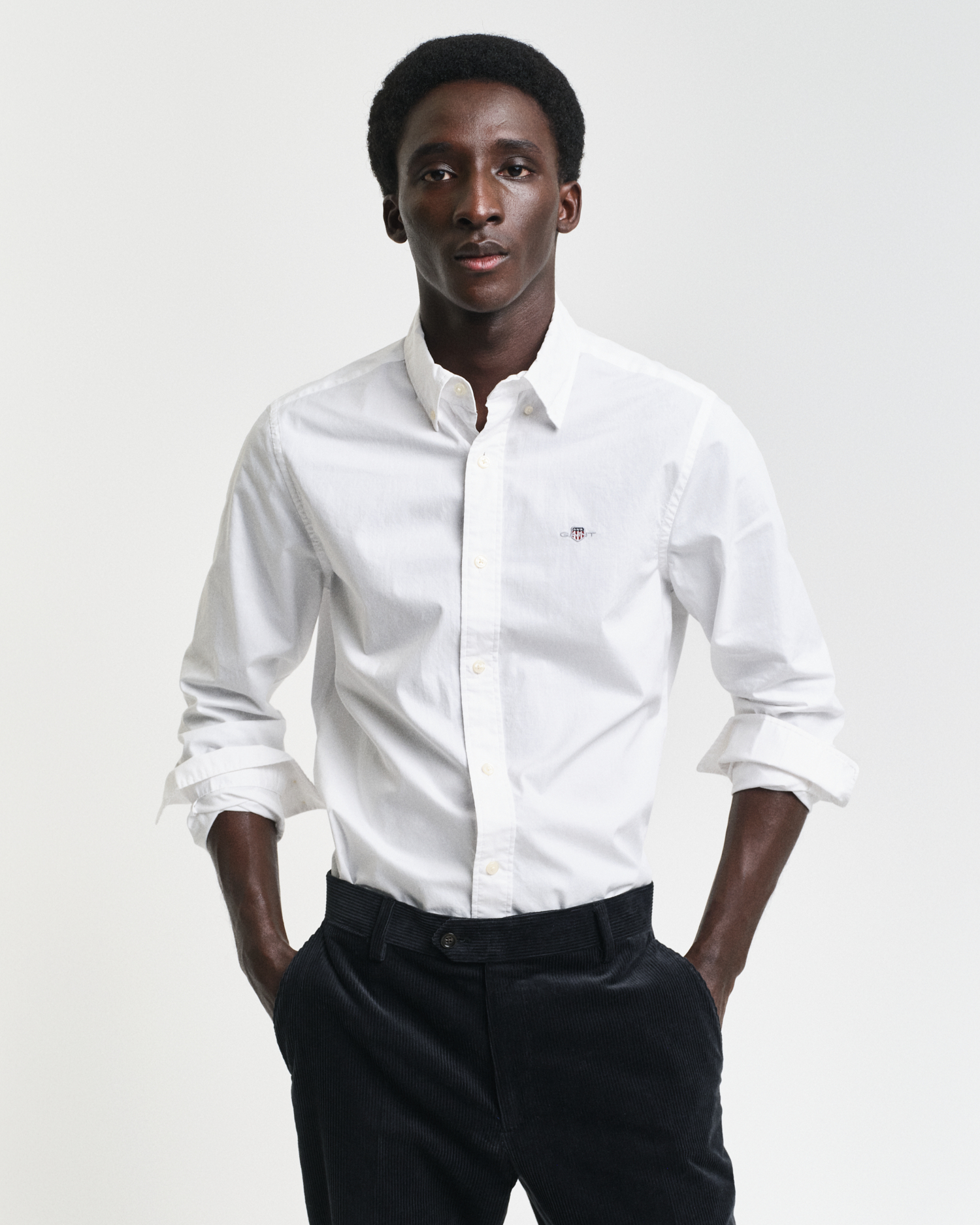 Gant Men's White Slim Fit Classic Poplin Shirt ) Xxl