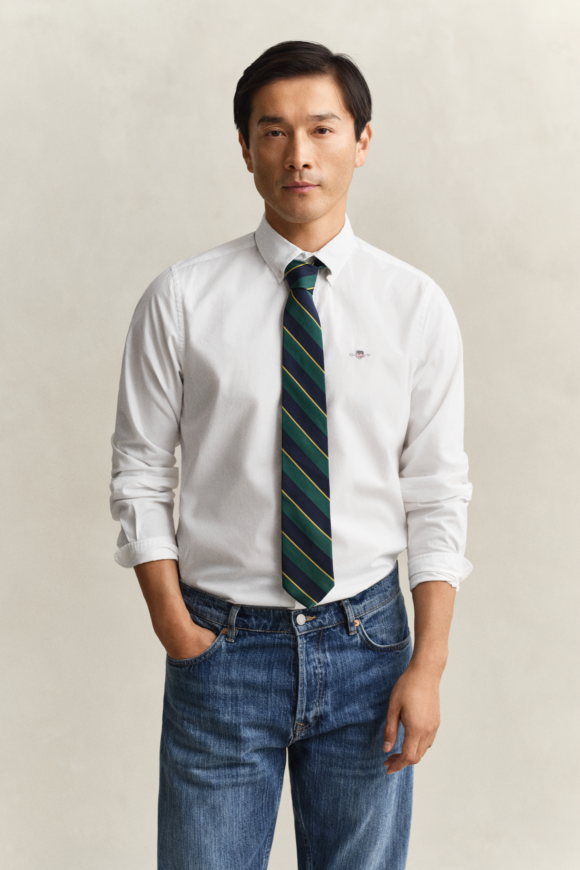 Gant Men's White Slim Fit Classic Poplin Shirt (Xxl)