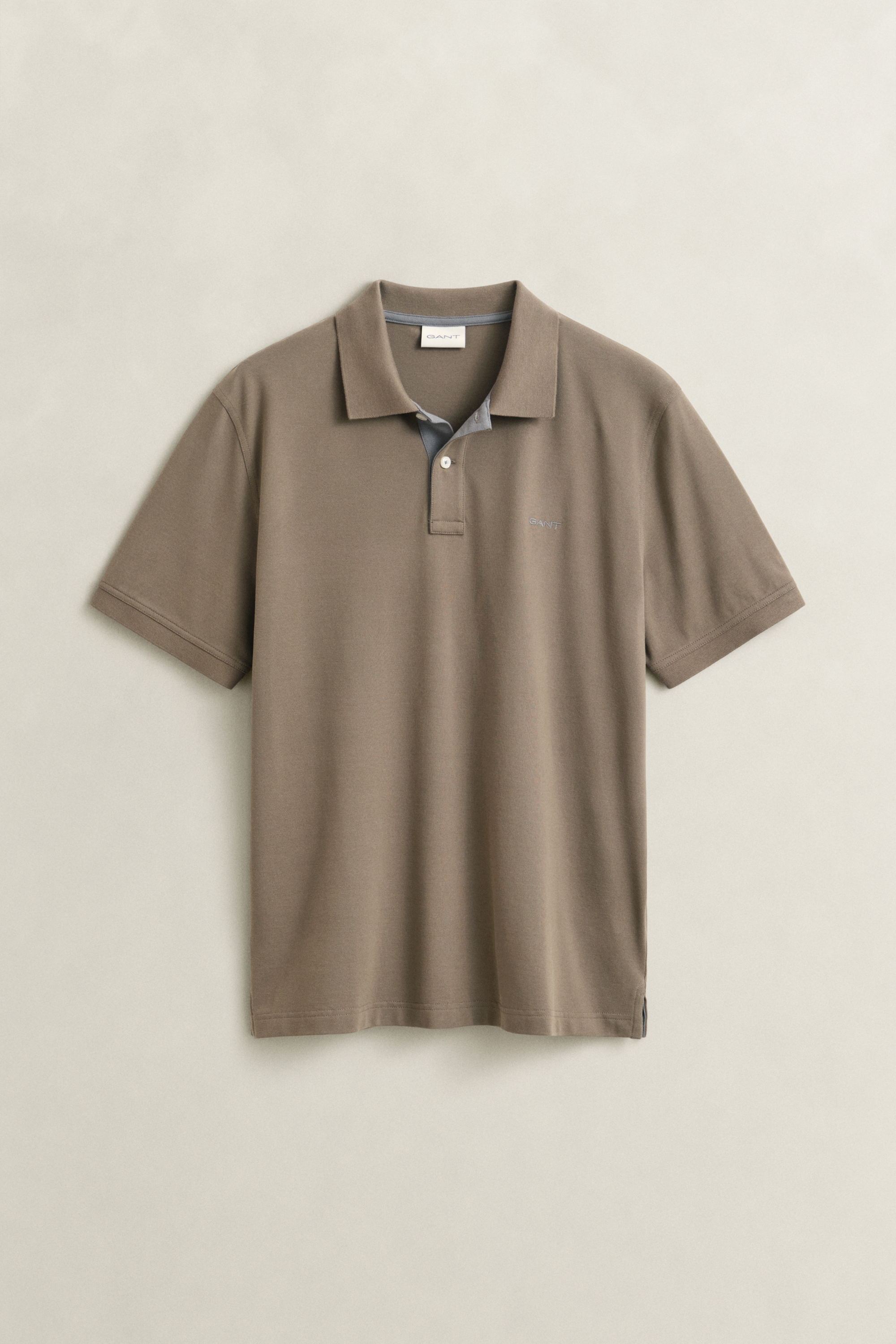 Gant Men's Faded Taupe Contrast Piqué Polo Shirt (Xxl)