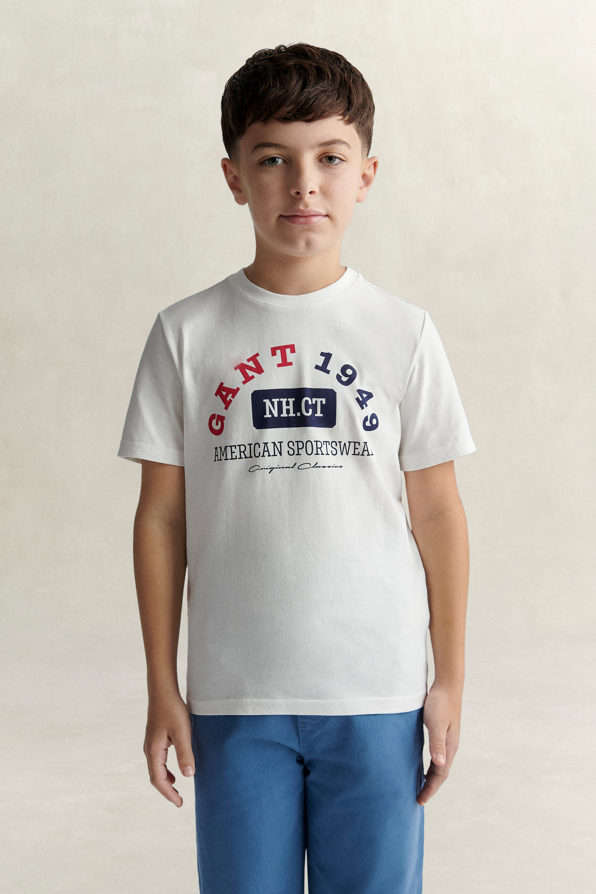 Gant Men's White Teens Teen Boys Graphic T-Shirt (146)