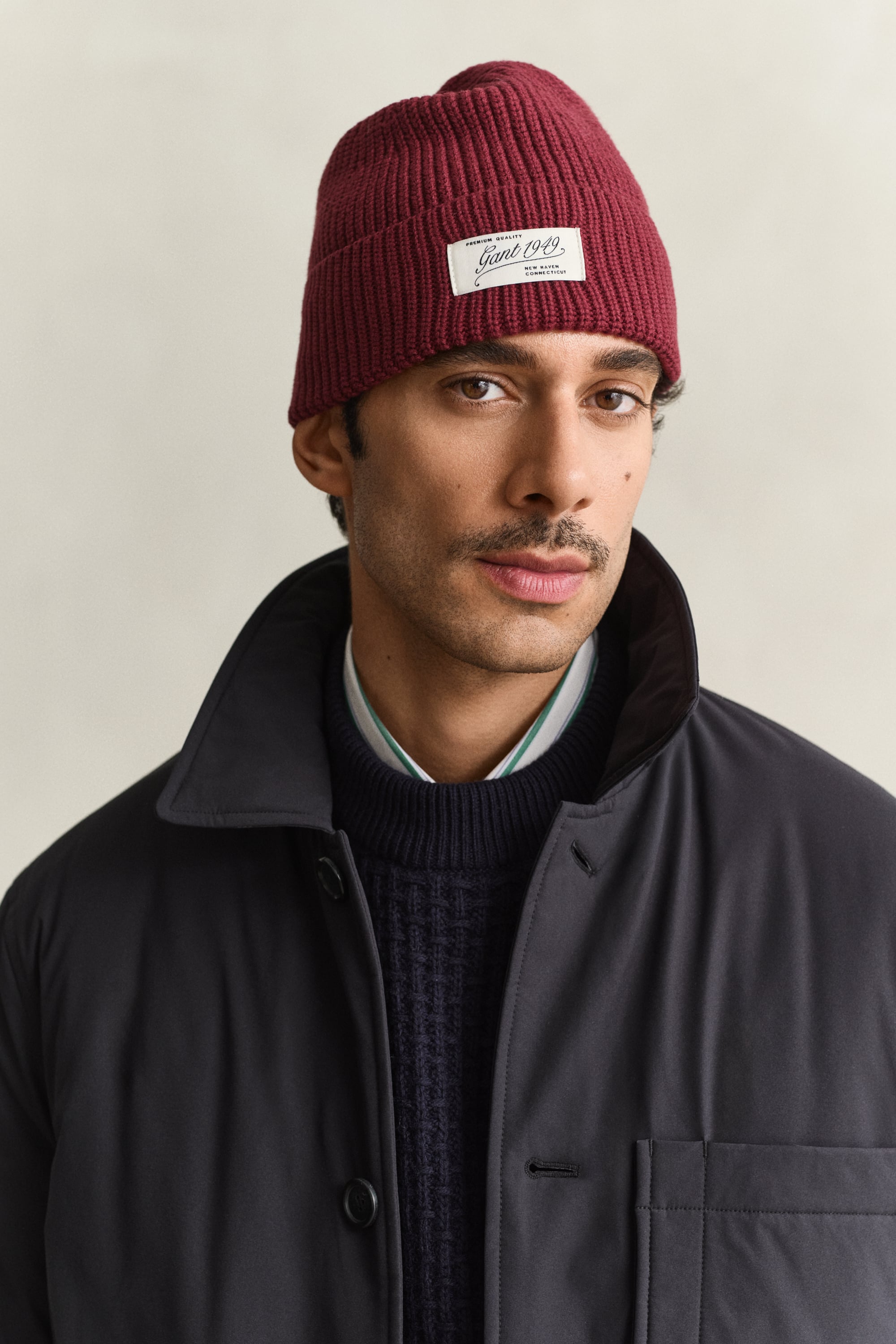 Gant Men's Rouge Ribbed Beanie With Logo - Image 2