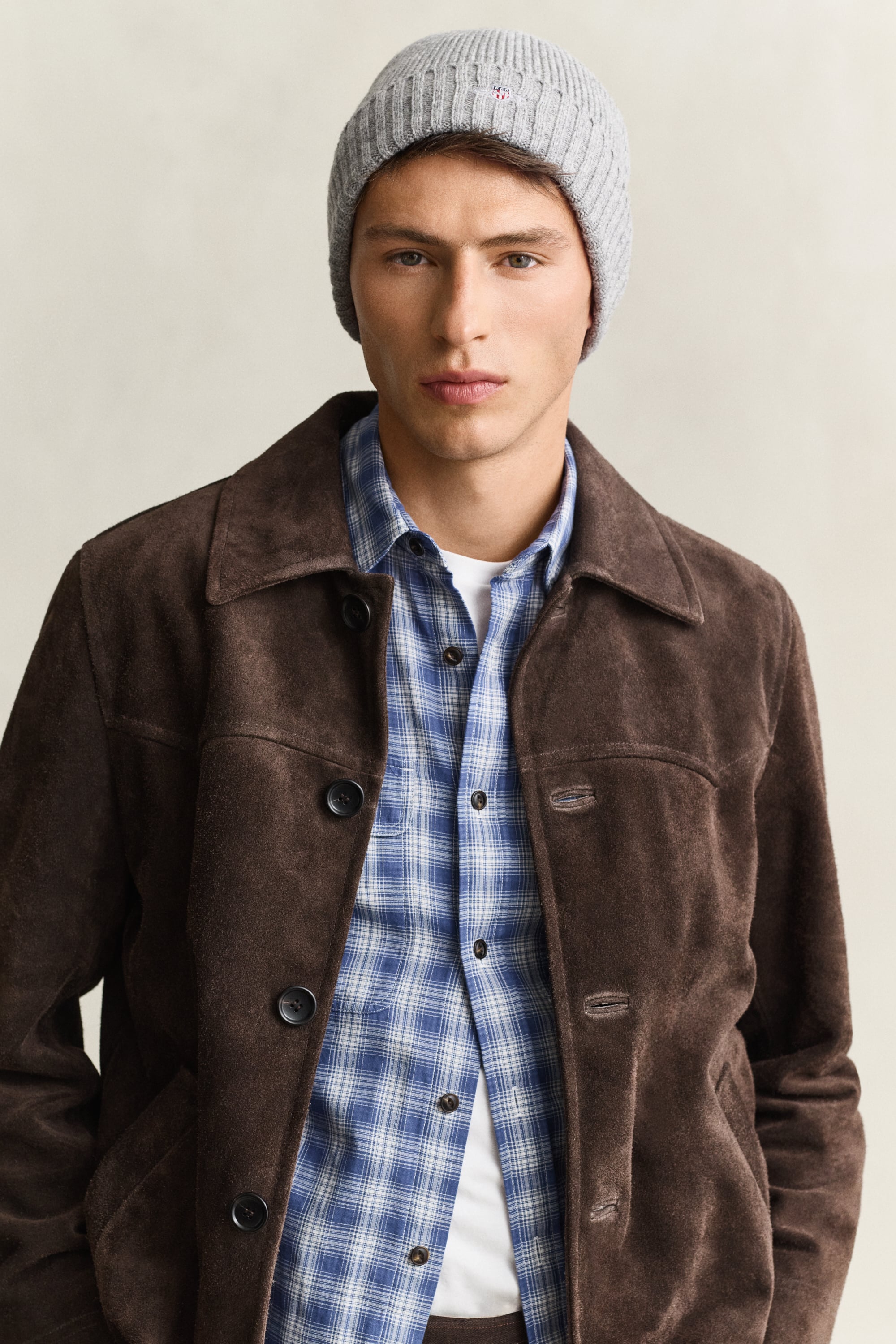 Gant Men's Grey Shield Wool Beanie (One Size) Melange - Image 6