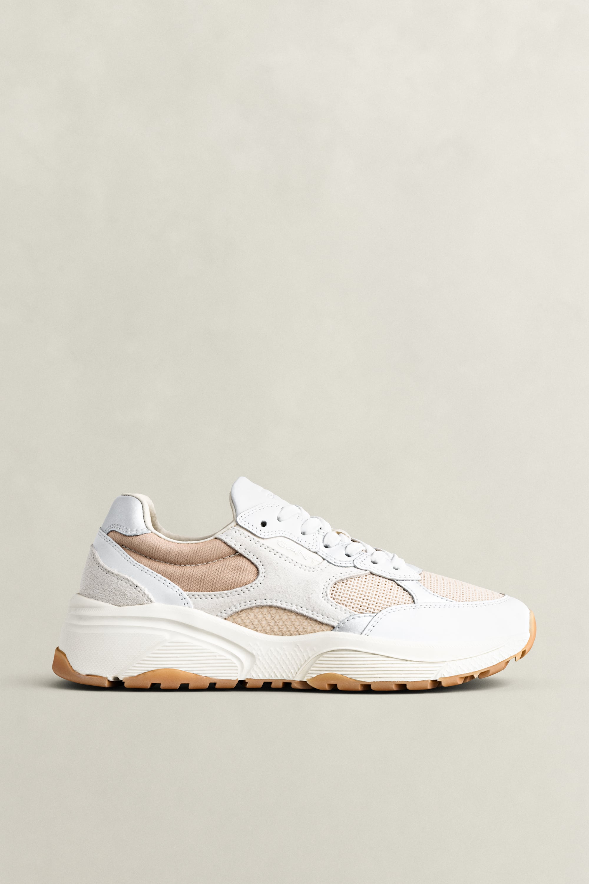 Gant Women's Ecru Newile Leather Nylon Sneakers (40)