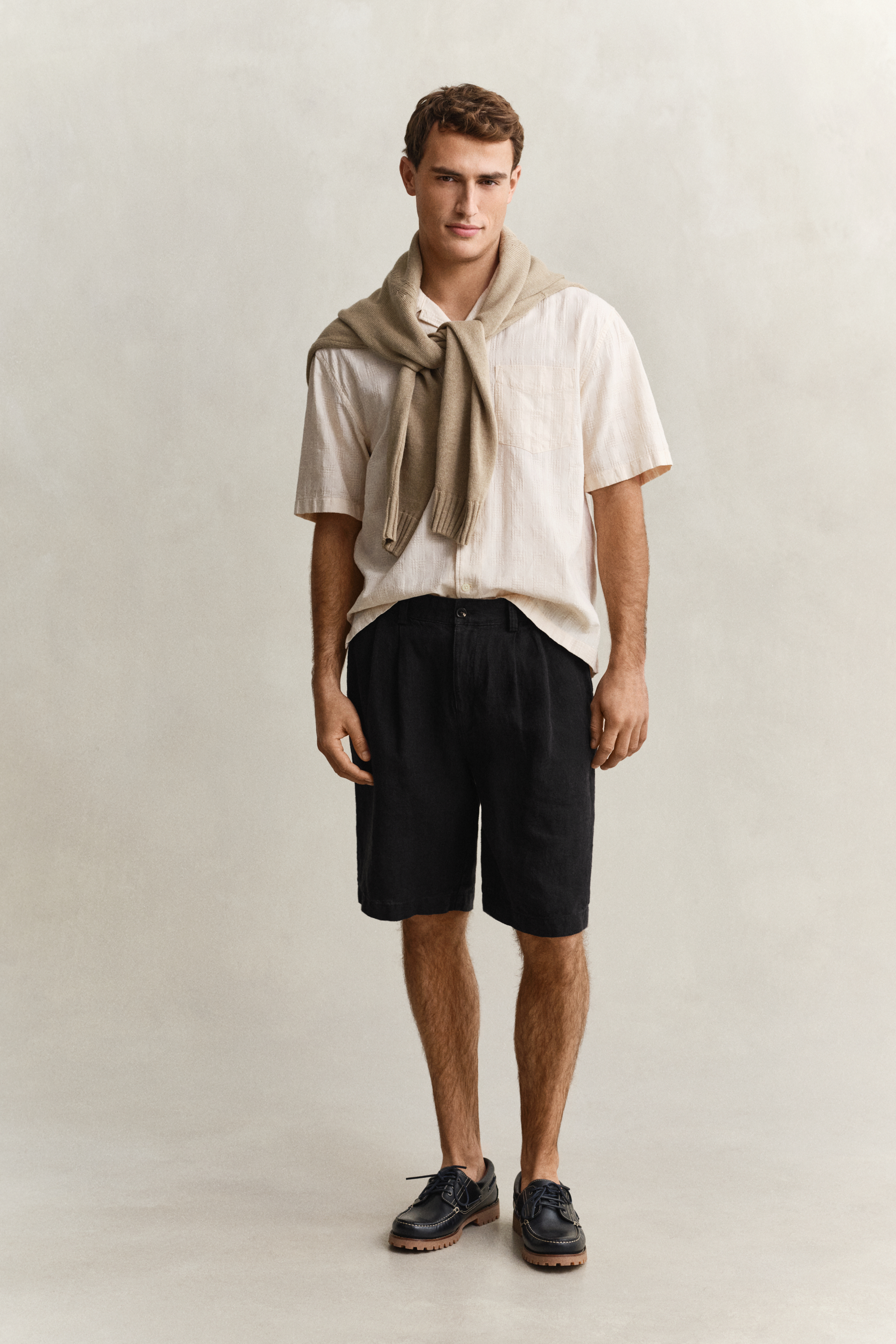 Gant Men's Black Linen Chino Shorts (31) Ebony