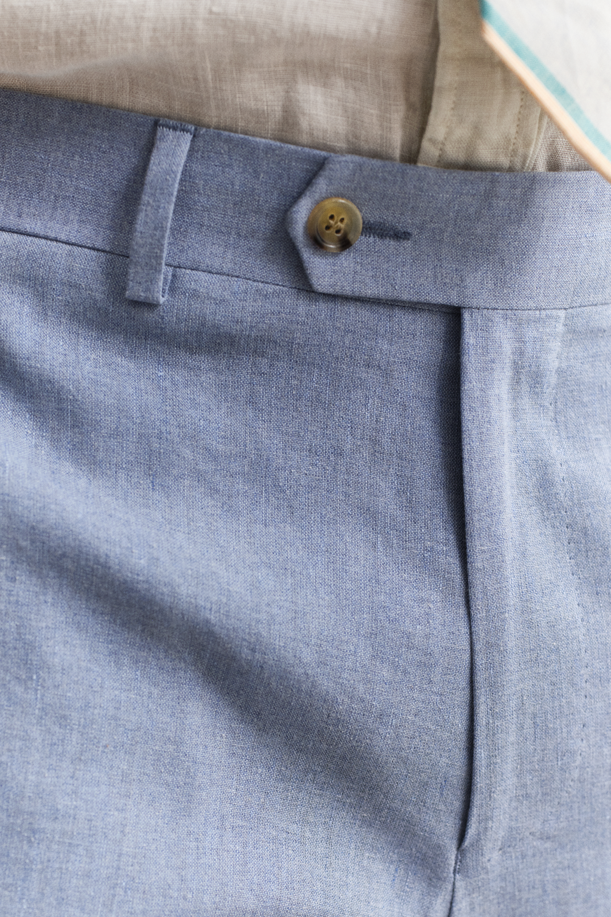 Gant Men's Faded Denim Linen Blend Suit Pants (50)