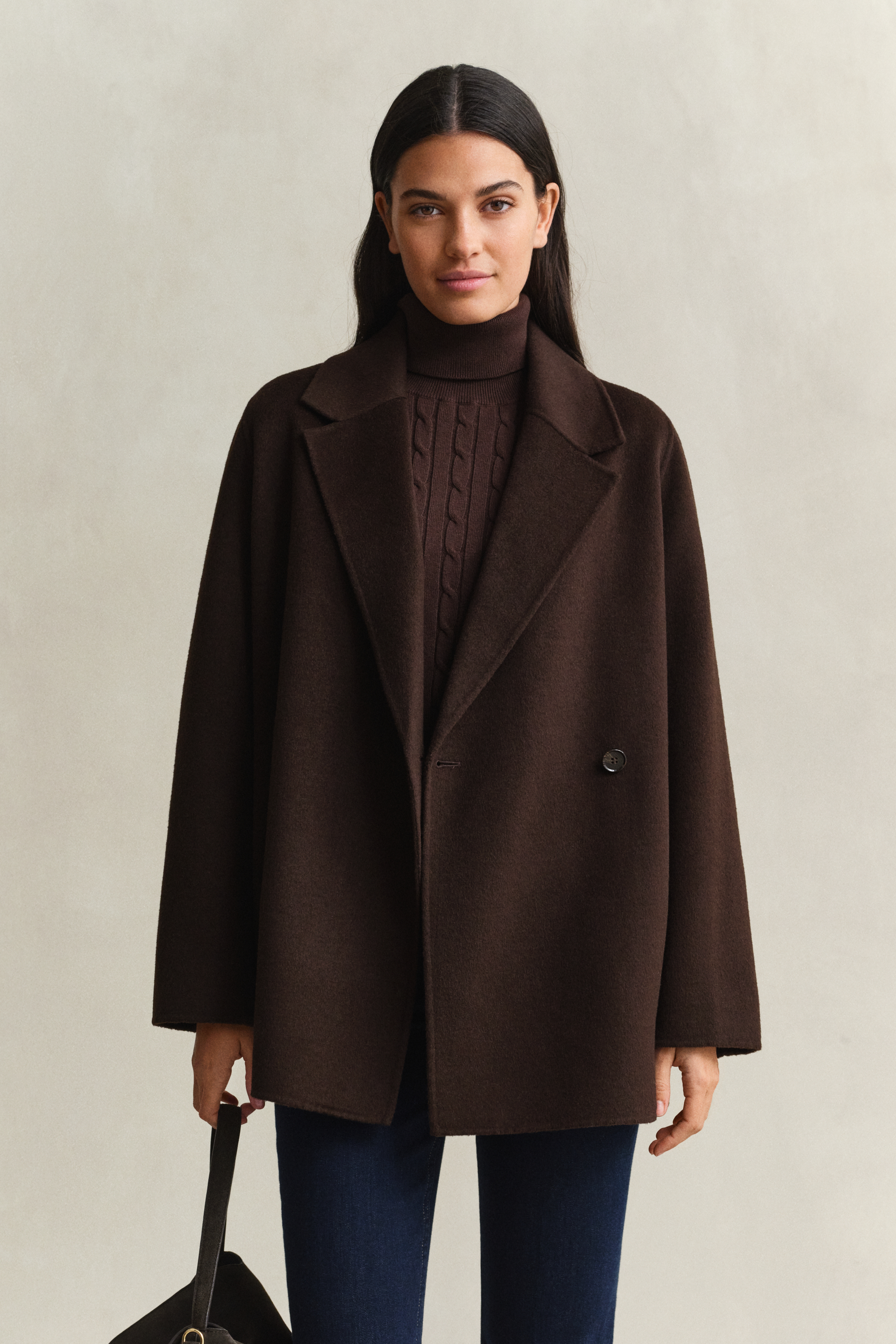 Gant Women's Brown Handstitched Belted Jacket (Xs) Deep